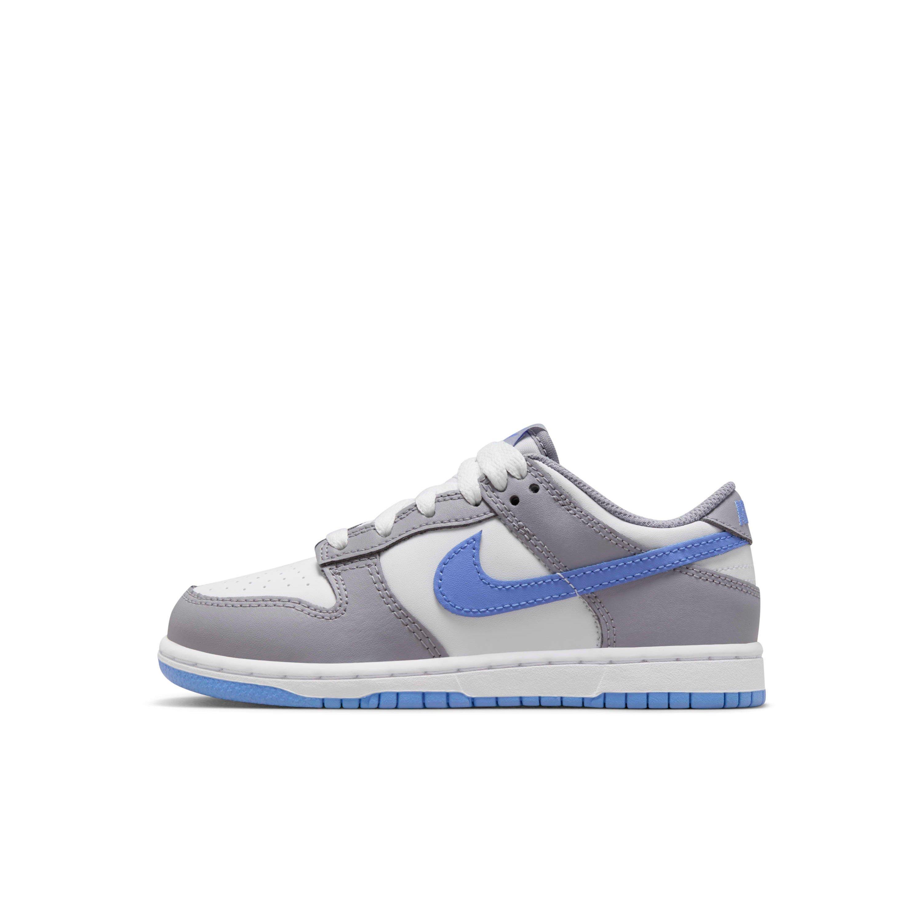 Nike Dunk Low "White/Cement Grey/Royal Pulse" Preschool Boys' Shoe - WHITE/GREY/ROYAL Thumbnail View 2