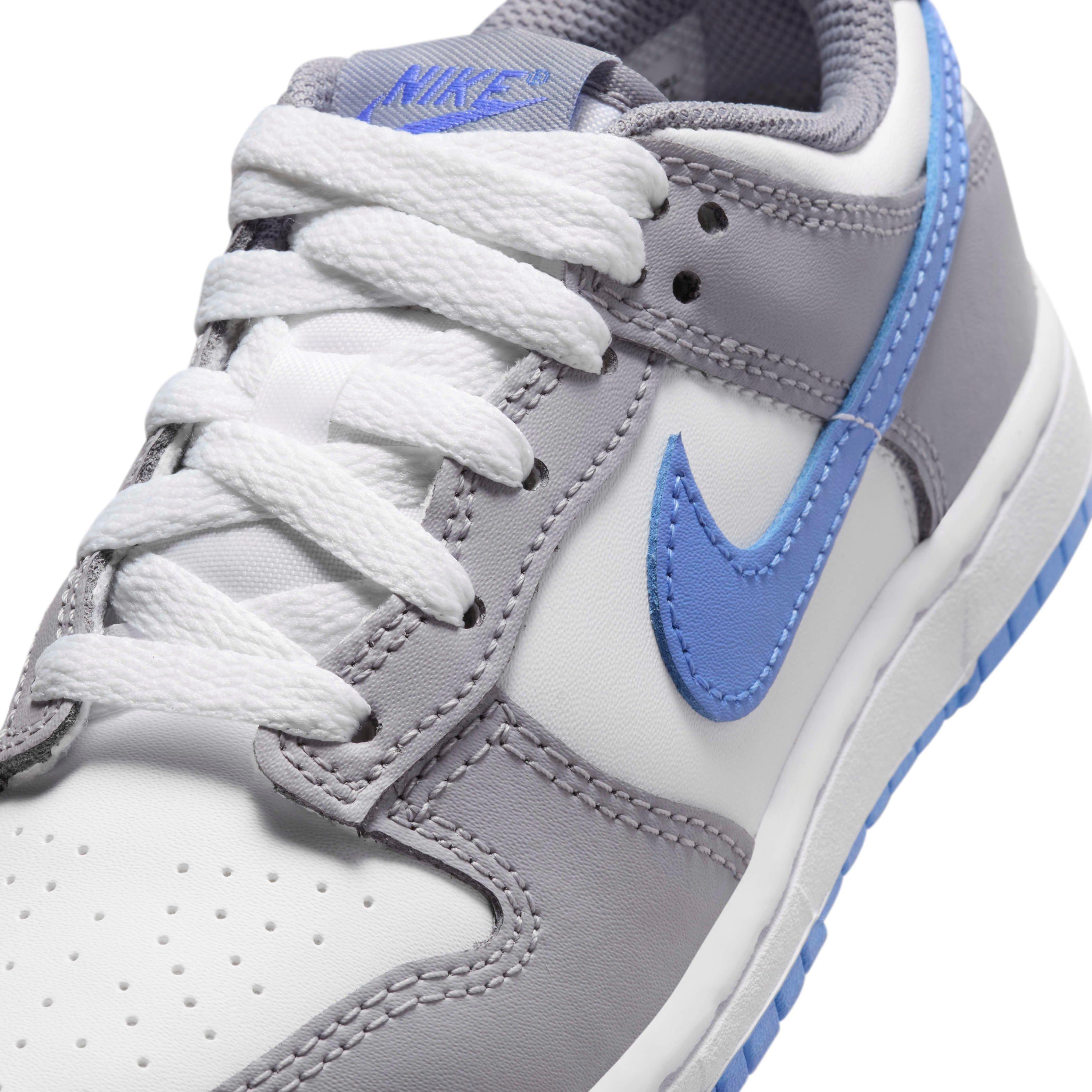 Nike Dunk Low "White/Cement Grey/Royal Pulse" Preschool Boys' Shoe - WHITE/GREY/ROYAL Thumbnail View 7
