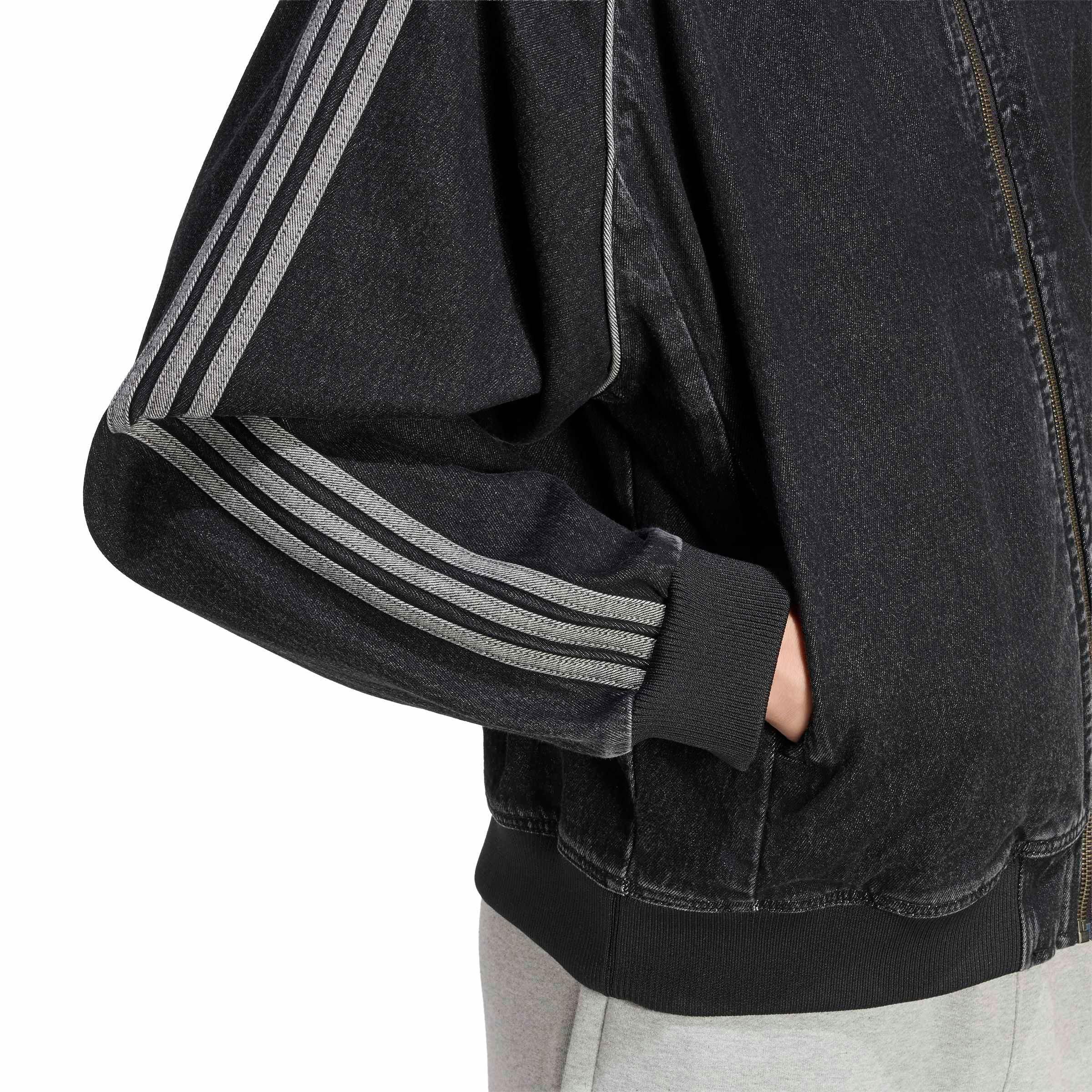 adidas Originals Men's Superstar Adicolor Denim Track Jean Jacket - Black - BLACK Thumbnail View 4