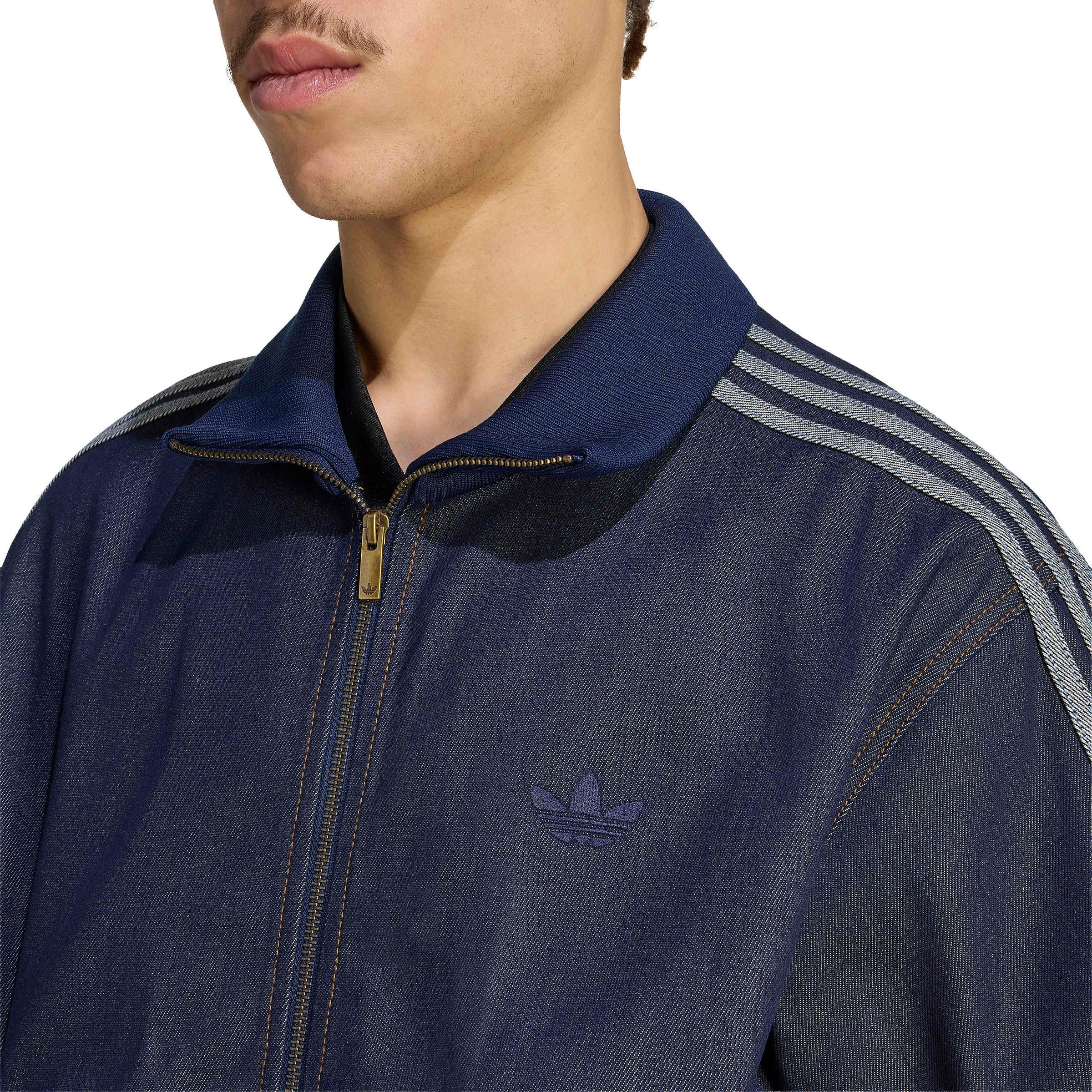 adidas Originals Men's Firebird Adicolor Raw Denim Track Jacket - Blue - BLUE Thumbnail View 3