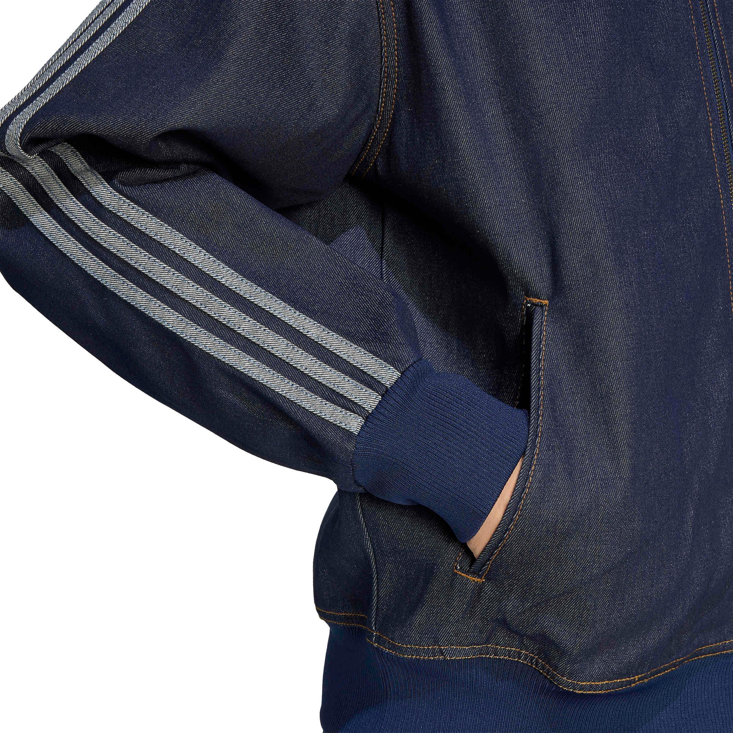 adidas Originals Men's Firebird Adicolor Raw Denim Track Jacket - Blue - BLUE Thumbnail View 4