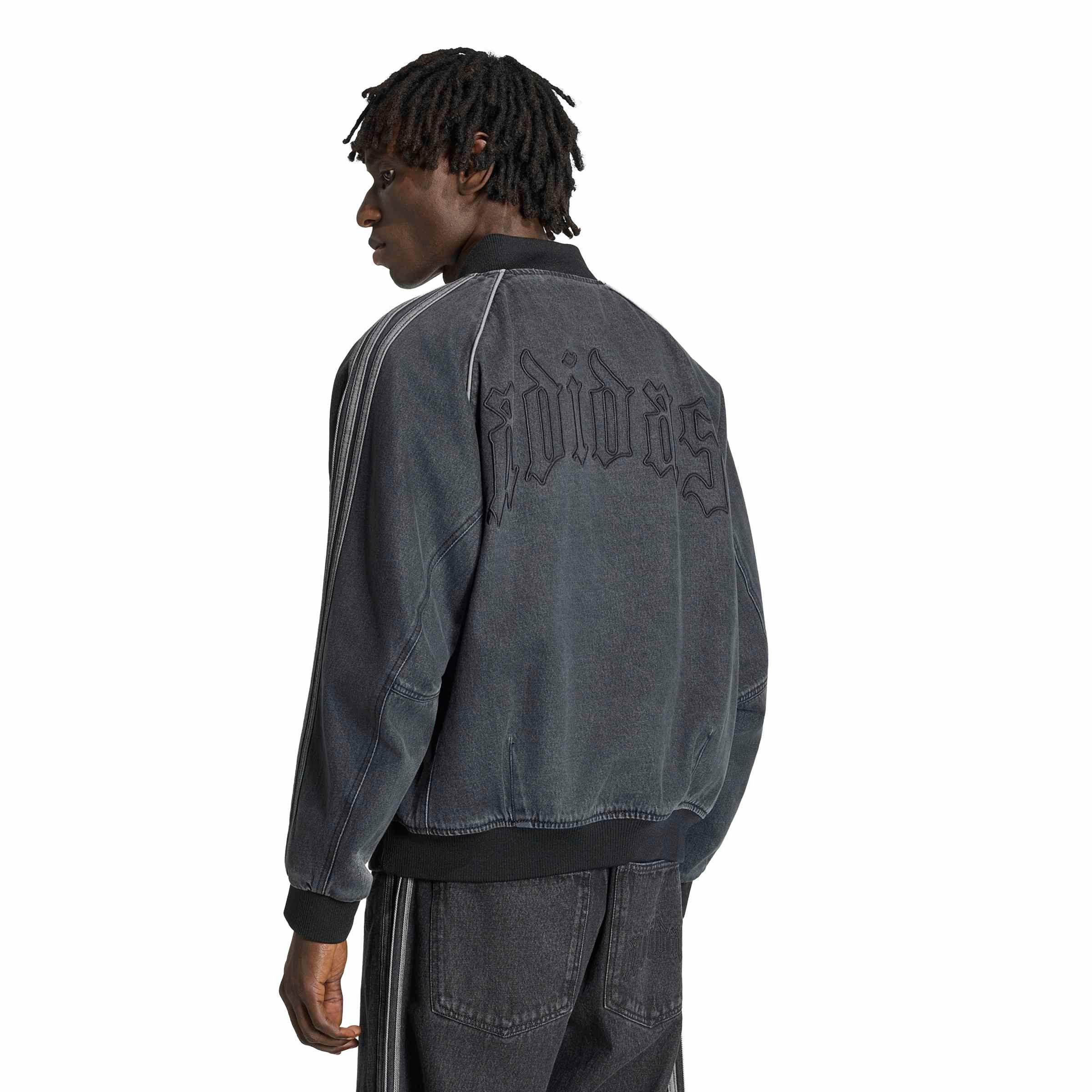 adidas Originals Men's Superstar Denim Track Top - Black - BLACK