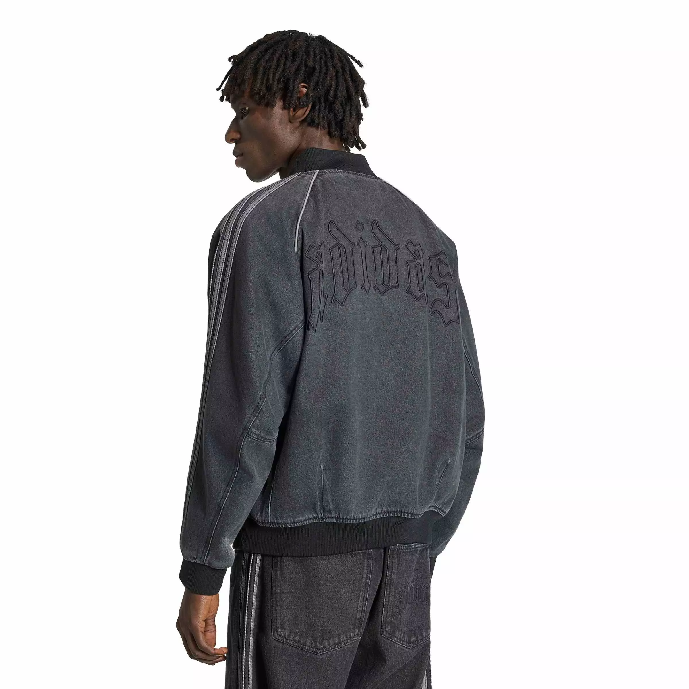 adidas Originals Men's Superstar Denim Track Top - Black - BLACK