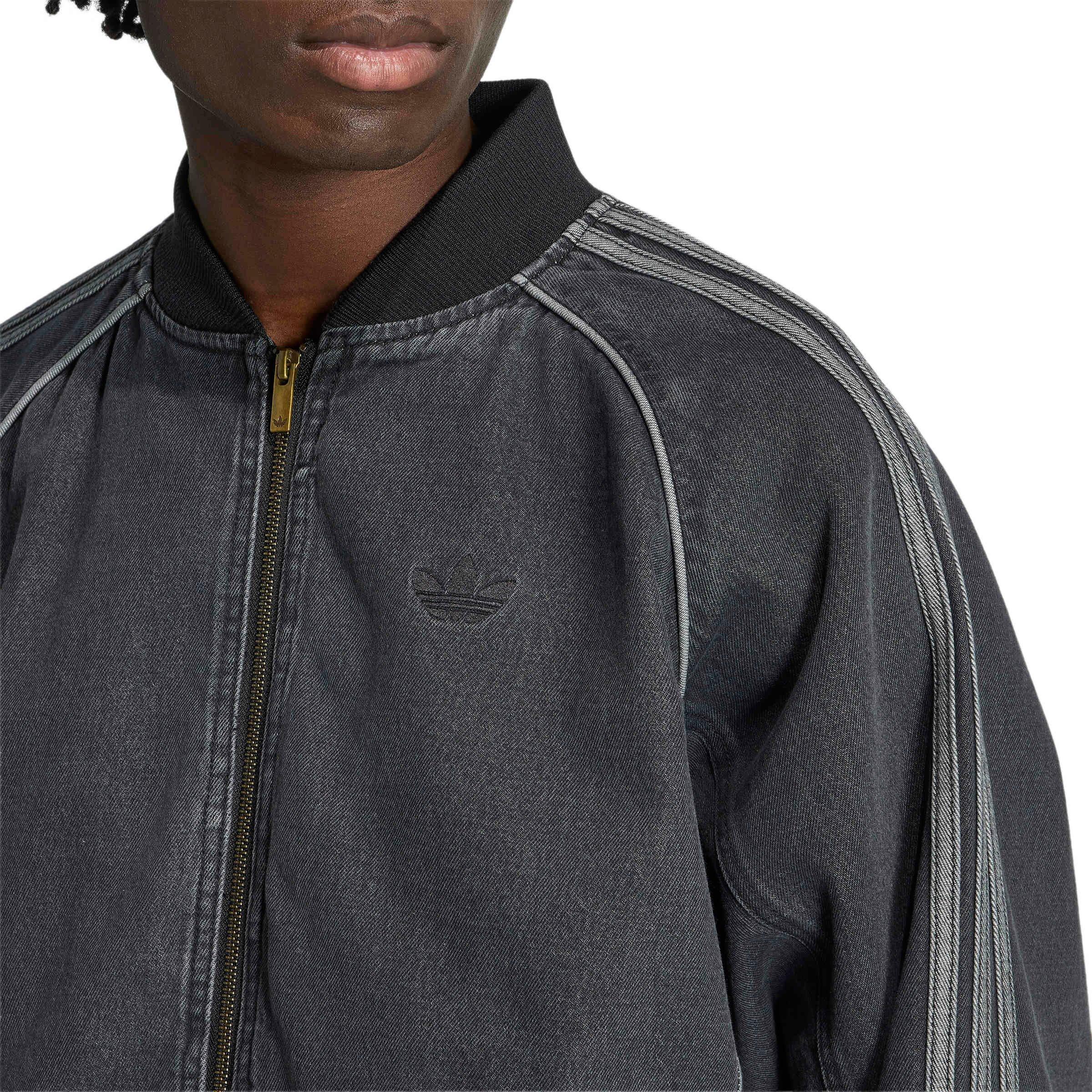 adidas Originals Men's Superstar Denim Track Top - Black - BLACK
