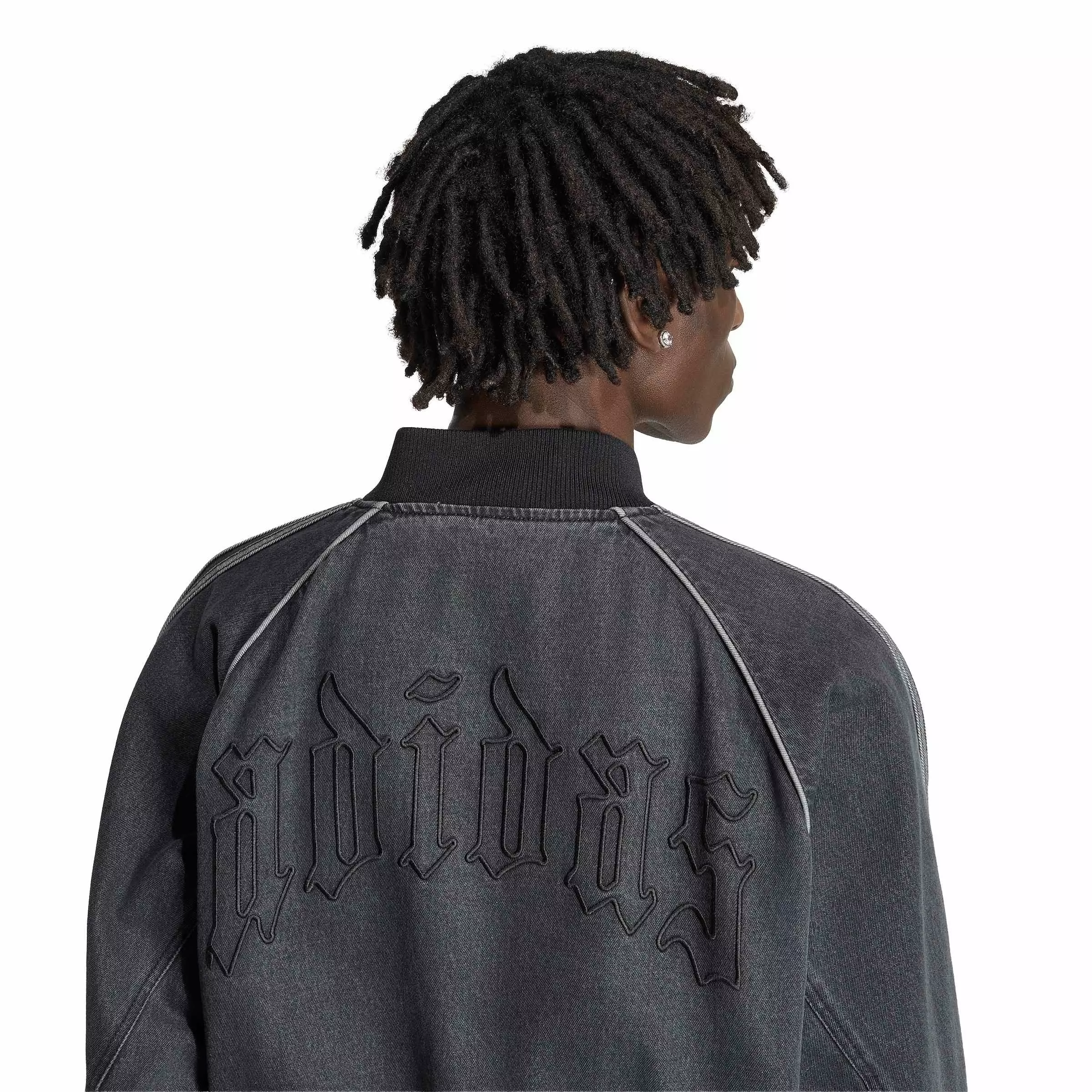 adidas Originals Men's Superstar Denim Track Top - Black - BLACK