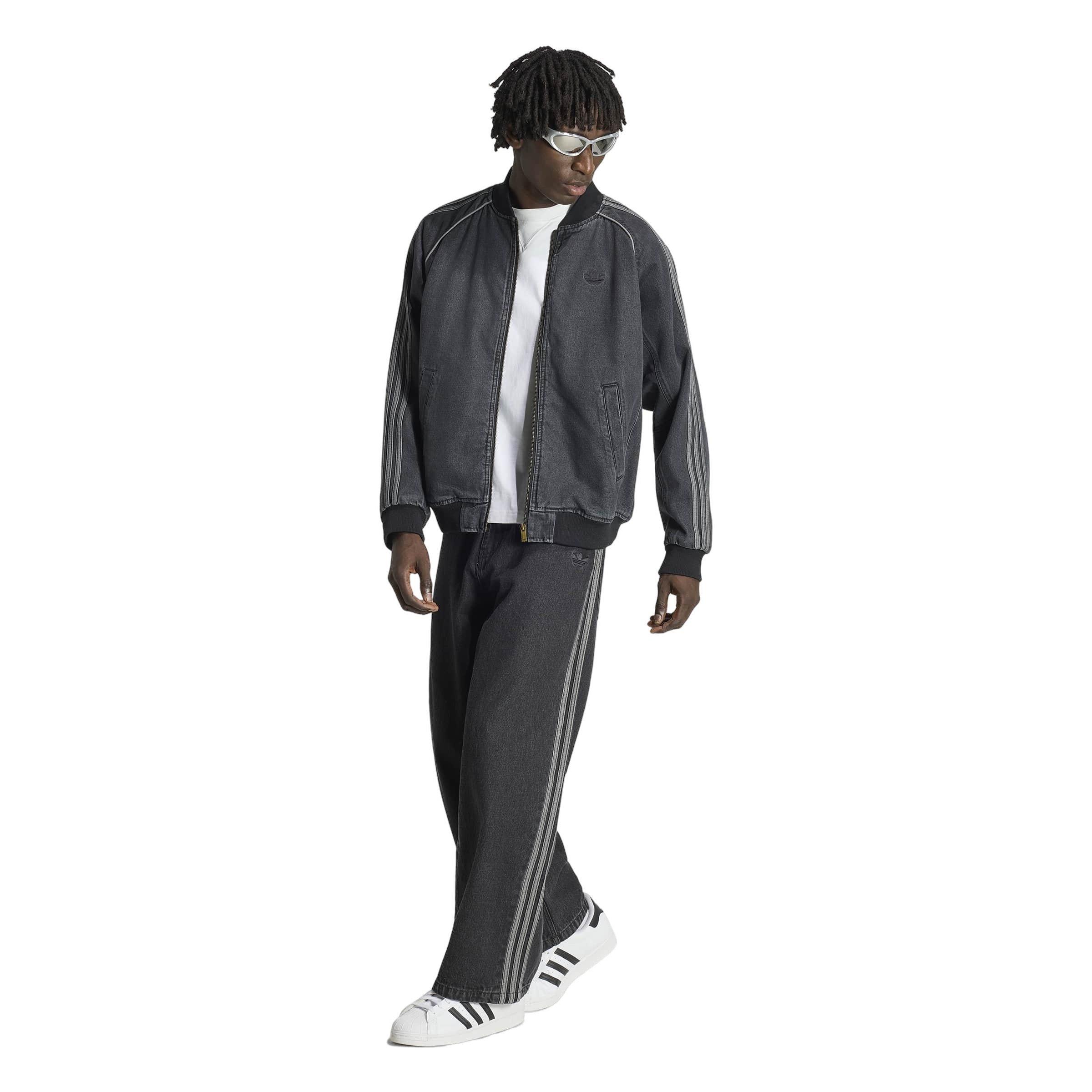 adidas Originals Men's Superstar Denim Track Top - Black - BLACK