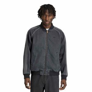 adidas Originals Men's Superstar Denim Track Top - Black - BLACK