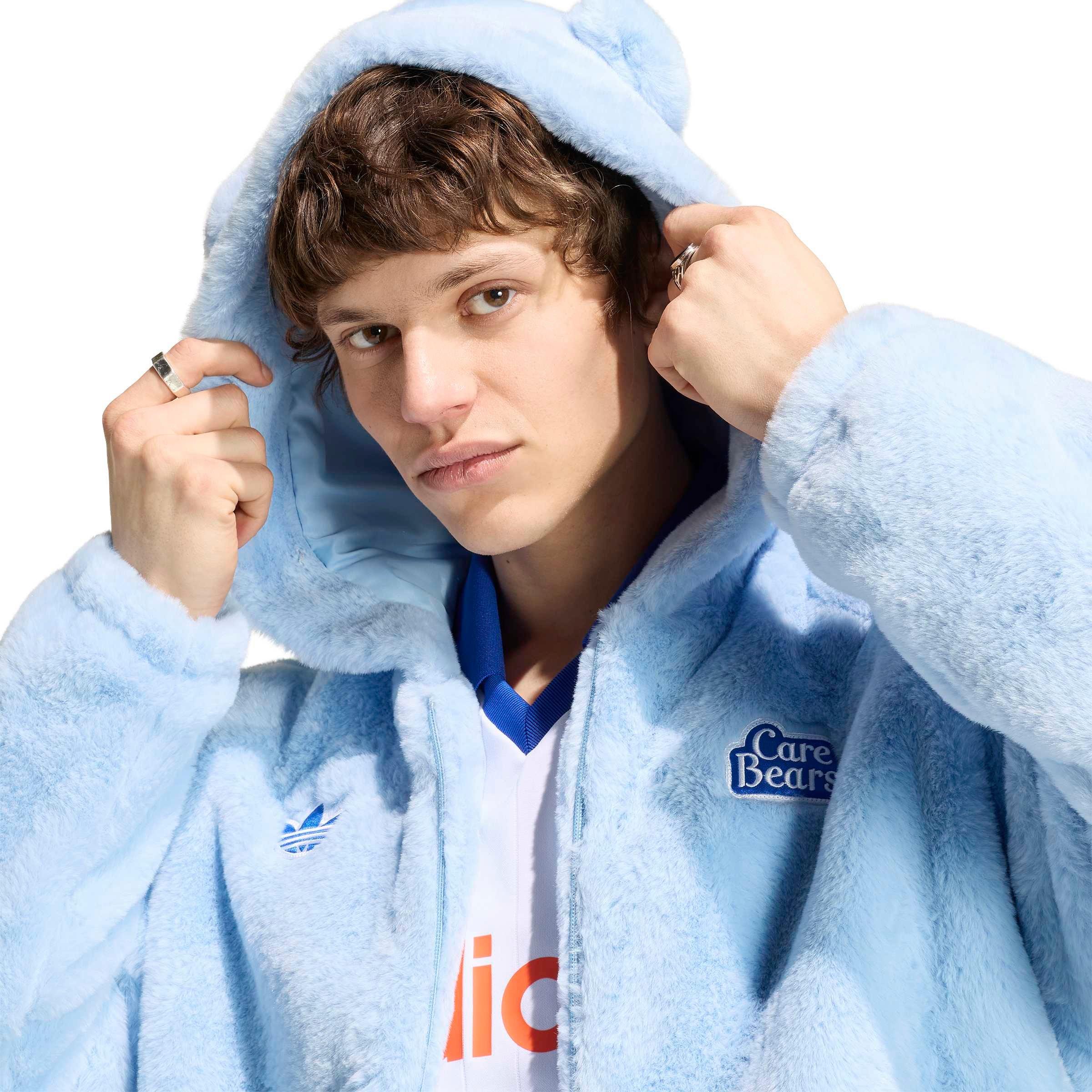 adidas Originals Men's x Care Bears Fur Jacket - Sky Blue - SKY BLUE Thumbnail View 3