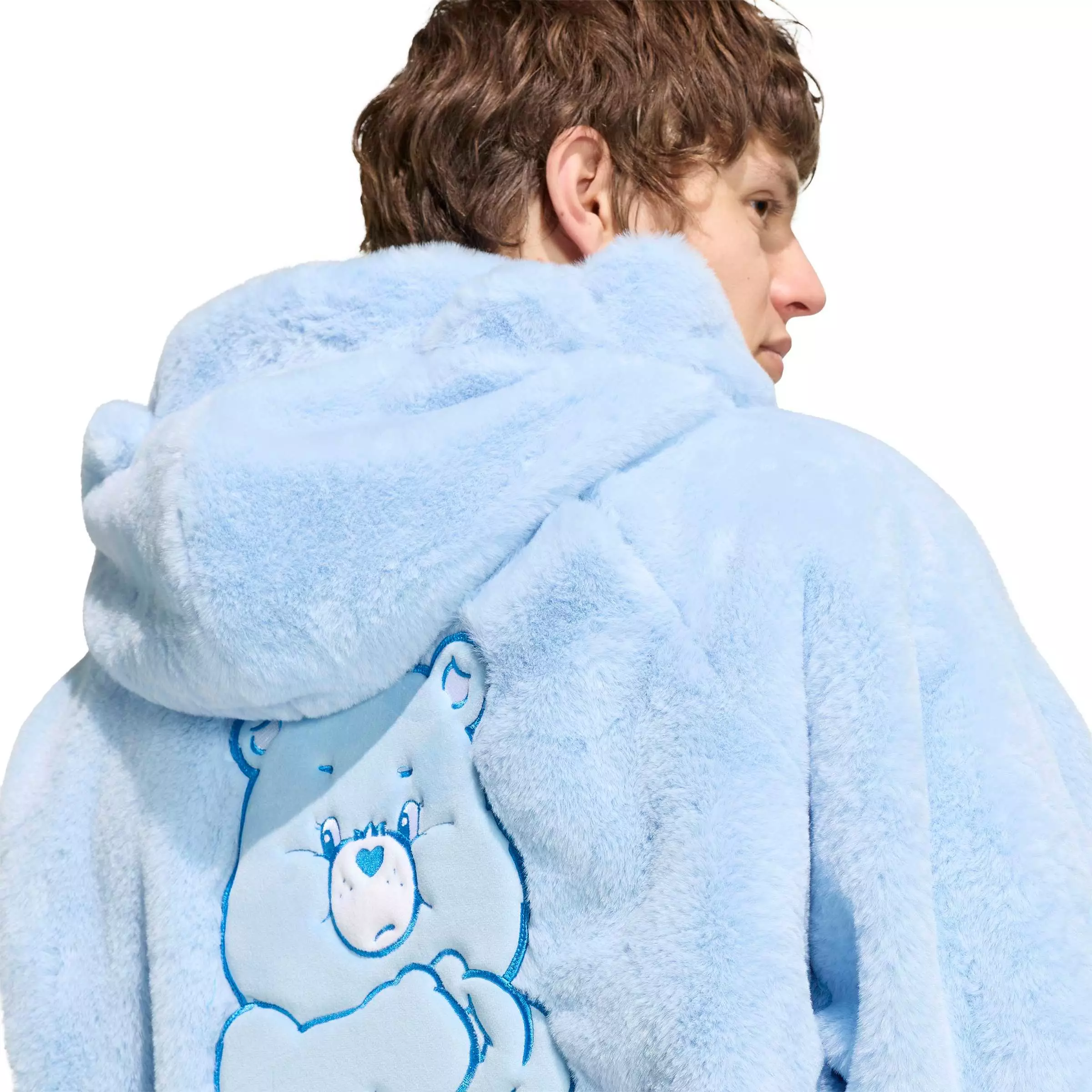 adidas Originals Men's x Care Bears Fur Jacket - Sky Blue - SKY BLUE