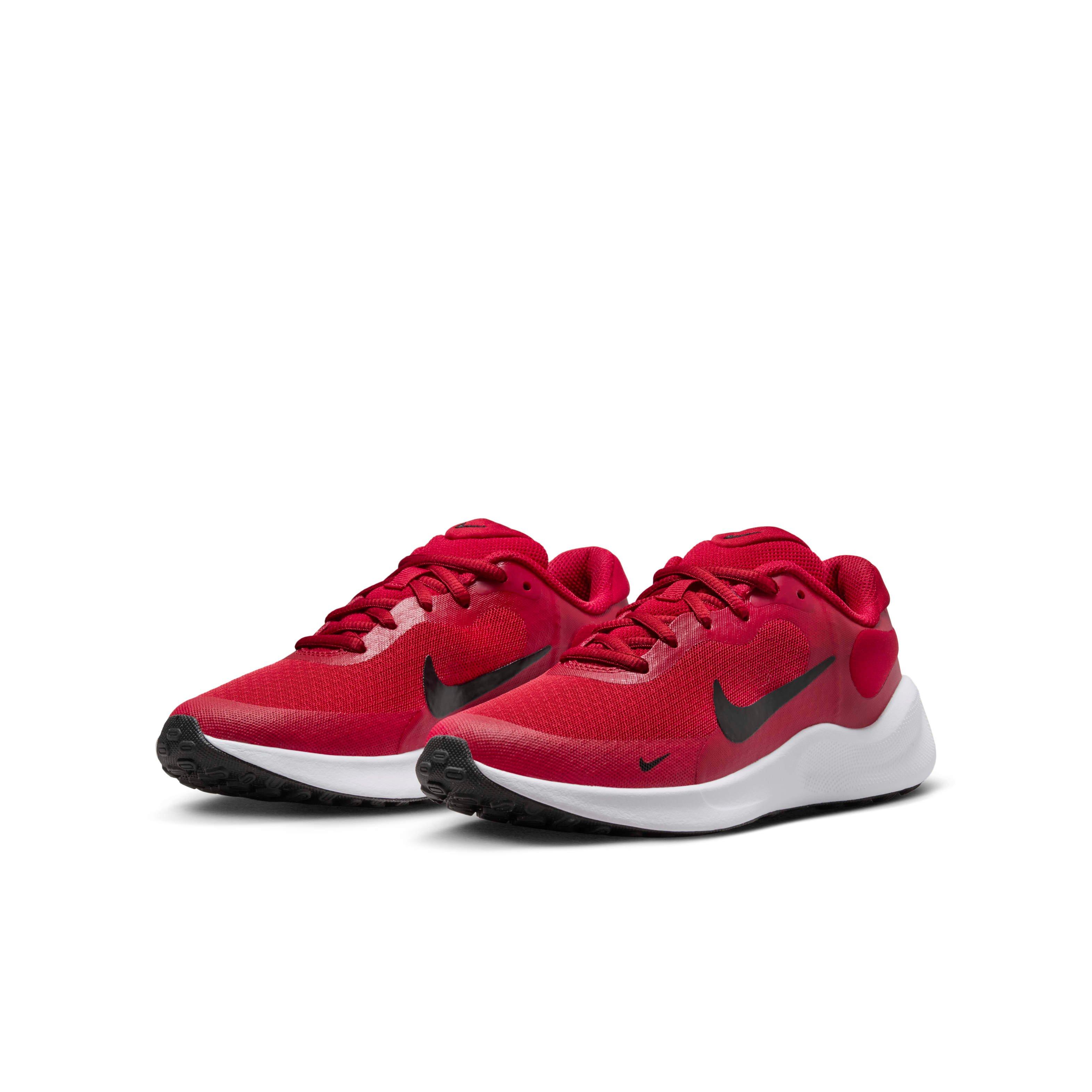 Nike Revolution 7 "Gym Red/White/Black" Grade School Boys' Running Shoe - RED/WHITE/BLACK Thumbnail View 3