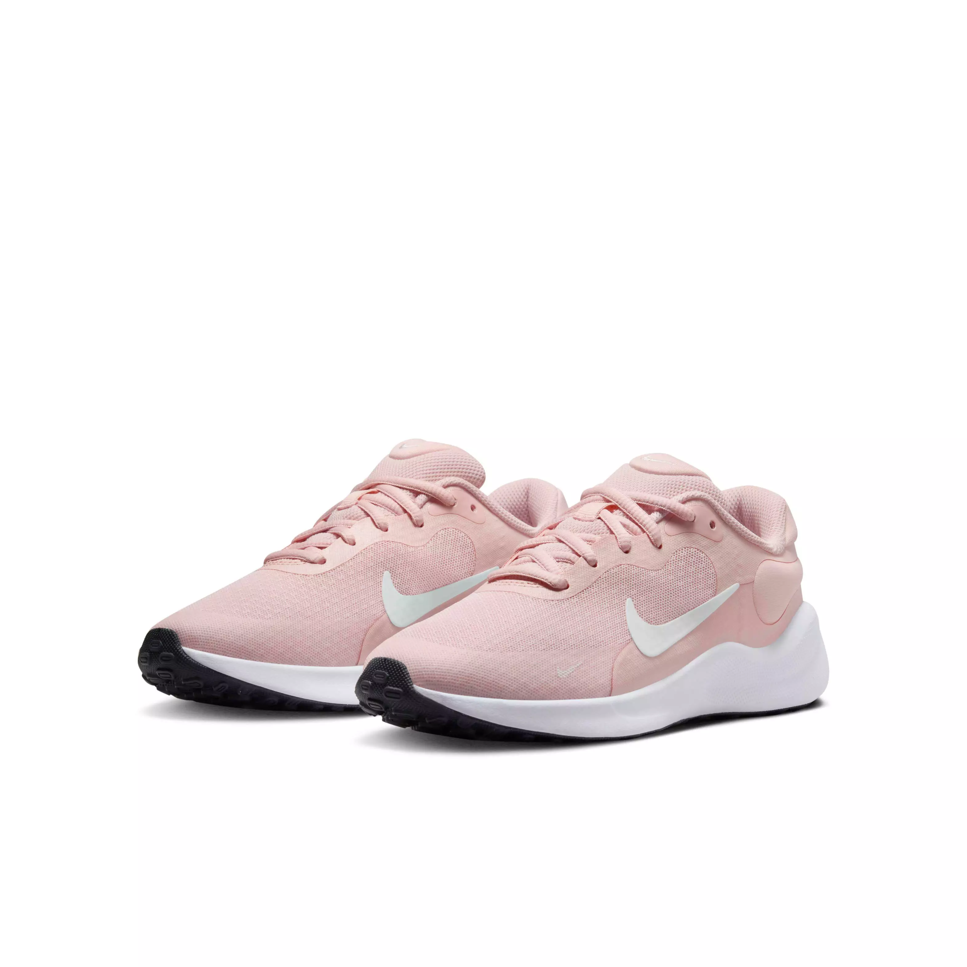Nike Revolution 7 "Echo Pink/White/Black/Summit White" Grade School Girls' Running Shoe - PINK/WHITE/BLACK/WHITE