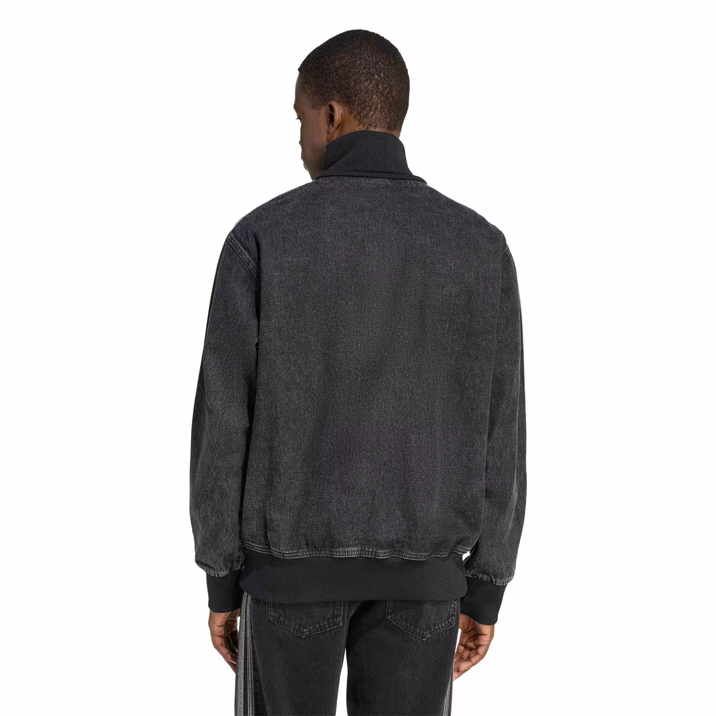 adidas Originals Men's Adicolor Denim Firebird Track Top - Black - BLACK