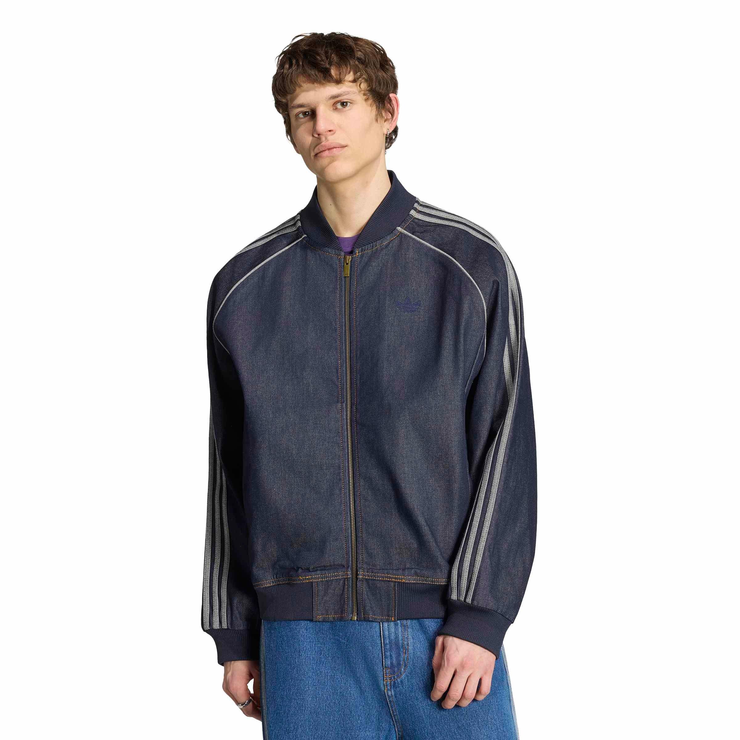 adidas Originals Men's Superstar Adicolor Denim Track Top - Blue - BLUE Thumbnail View 1