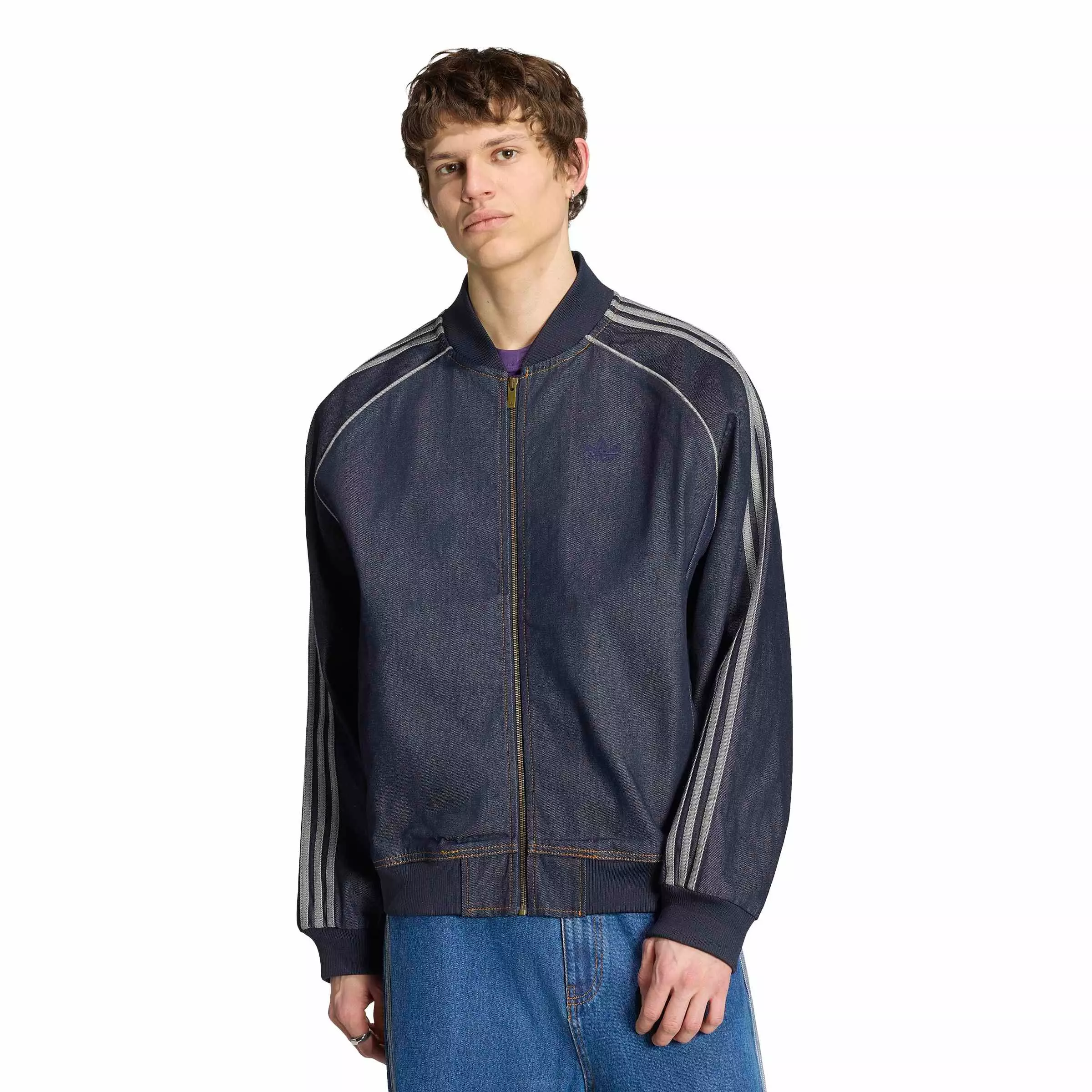 adidas Originals Men's Superstar Adicolor Denim Track Top - Blue - BLUE