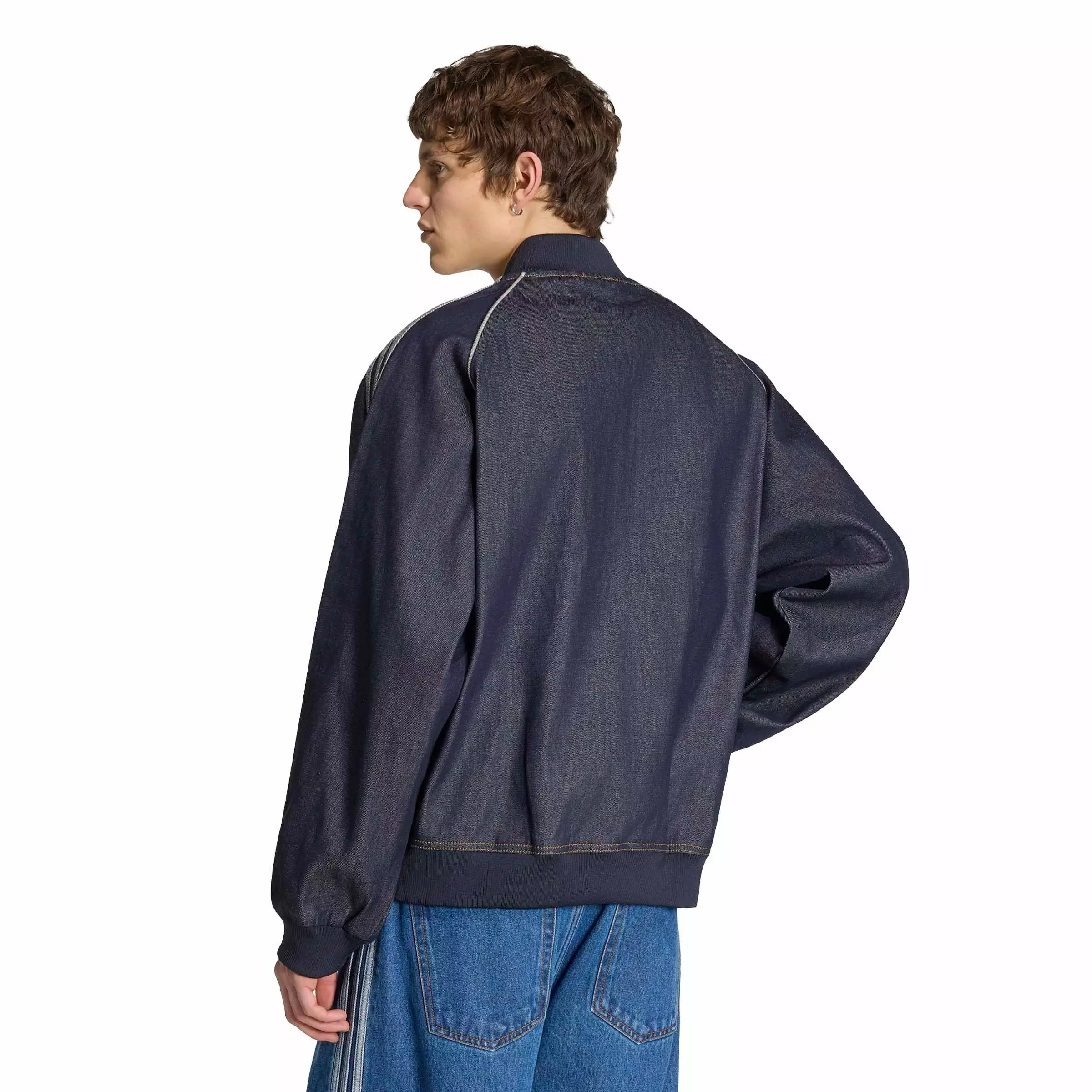 adidas Originals Men's Superstar Adicolor Denim Track Top - Blue - BLUE
