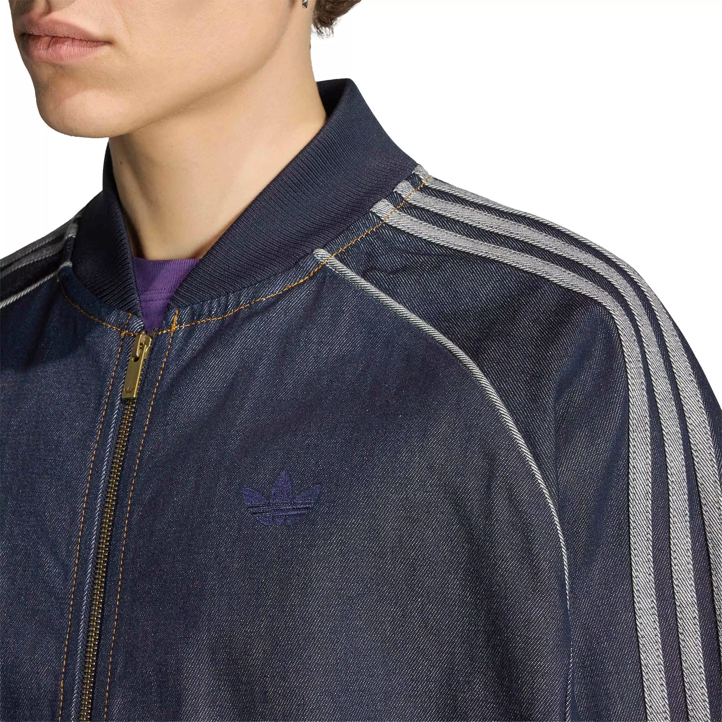 adidas Originals Men's Superstar Adicolor Denim Track Top - Blue - BLUE