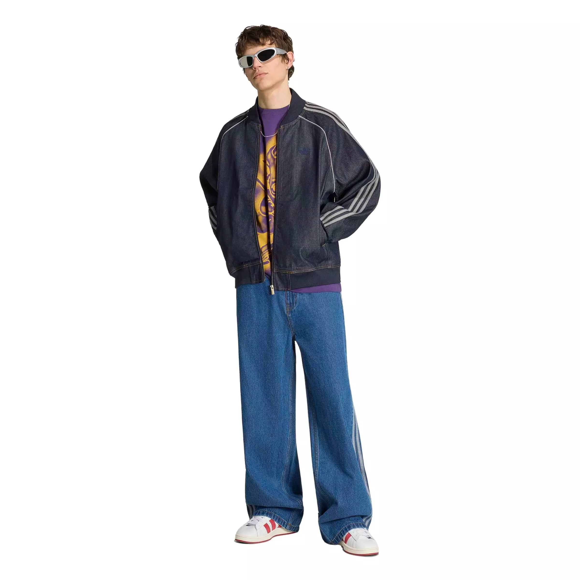 adidas Originals Men's Superstar Adicolor Denim Track Top - Blue - BLUE