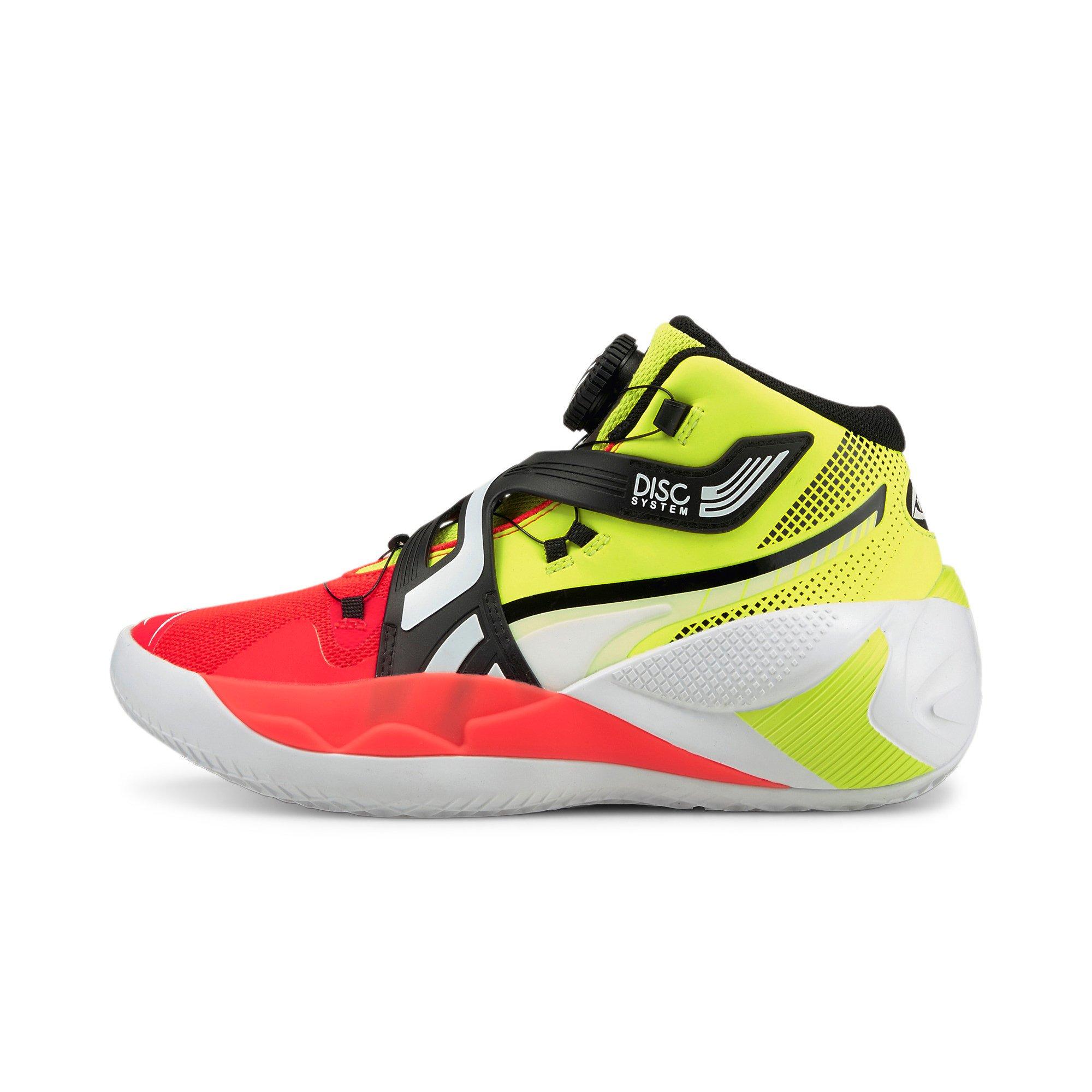 Puma DISC Rebirth "Yellow/Red" Men's Basketball Shoe - YELLOW/RED Thumbnail View 2