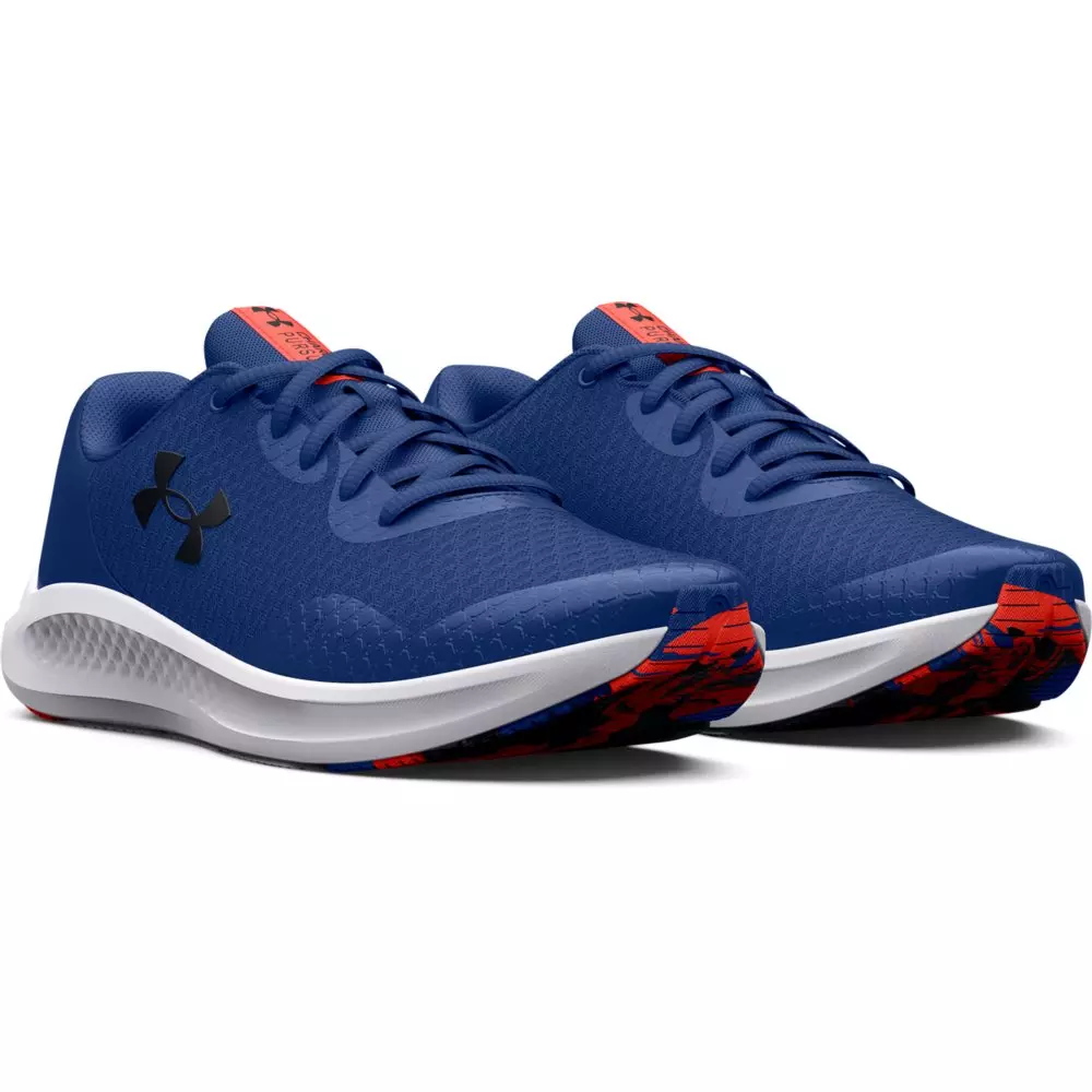 Under Armour Charged Pursuit 3 "Blue Mirage/After Burn/Black" Grade School Boys' Running Shoe - BLUE/BURN/BLACK