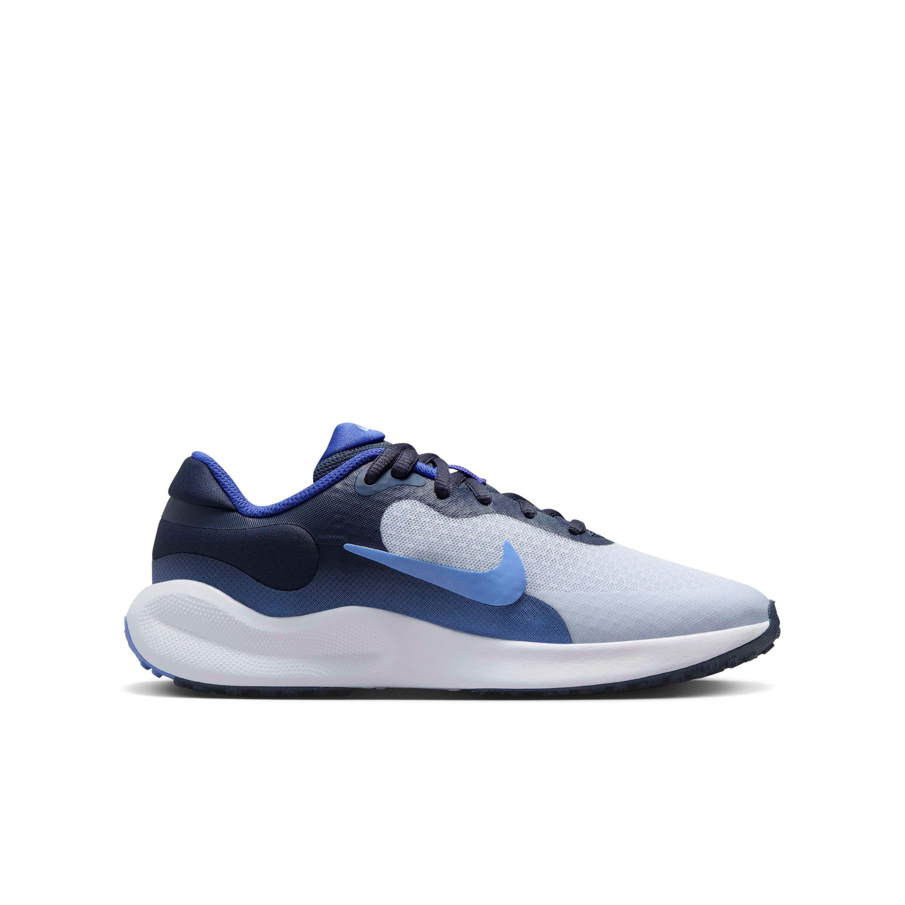 Nike Revolution 7 "Football Grey/Thunder Blue/Astronomy Blue/Royal Pulse" Grade School Boys' Running Shoe - GREY/BLUE/BLUE/ROYAL Thumbnail View 1