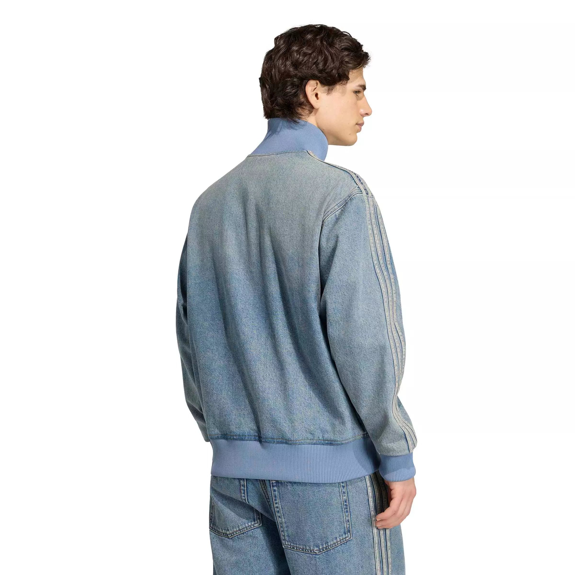 adidas Originals Men's Firebird Adicolor Denim Track Jacket - Lt Blue - LT BLUE