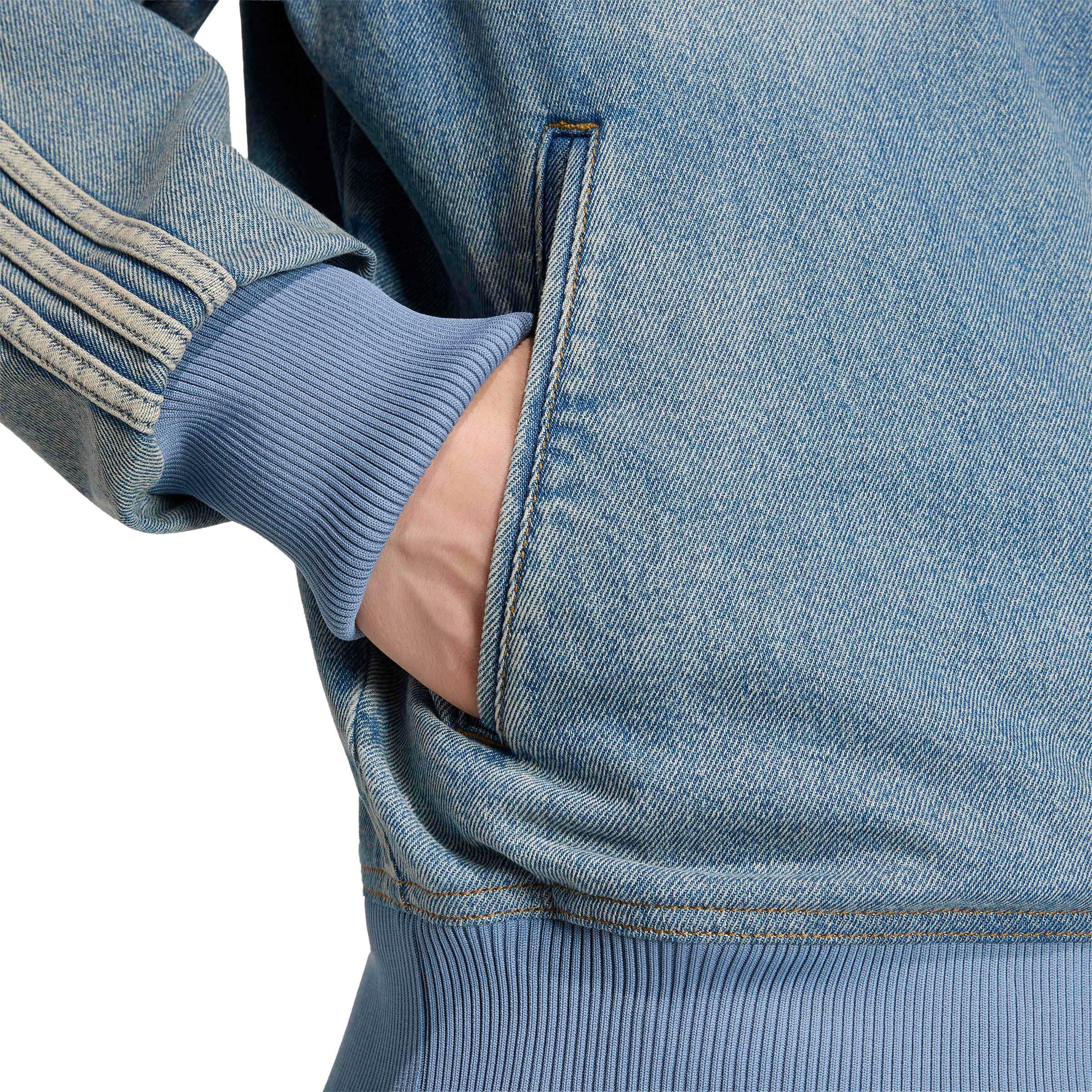 adidas Originals Men's Firebird Adicolor Denim Track Jacket - Lt Blue - LT BLUE Thumbnail View 4