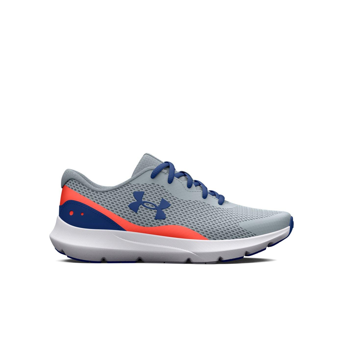Under Armour Surge 3 "Harbor Blue/After Burn/Blue Mirage" Grade School Boys' Running Shoe - BLUE/BURN/BLUE Thumbnail View 1