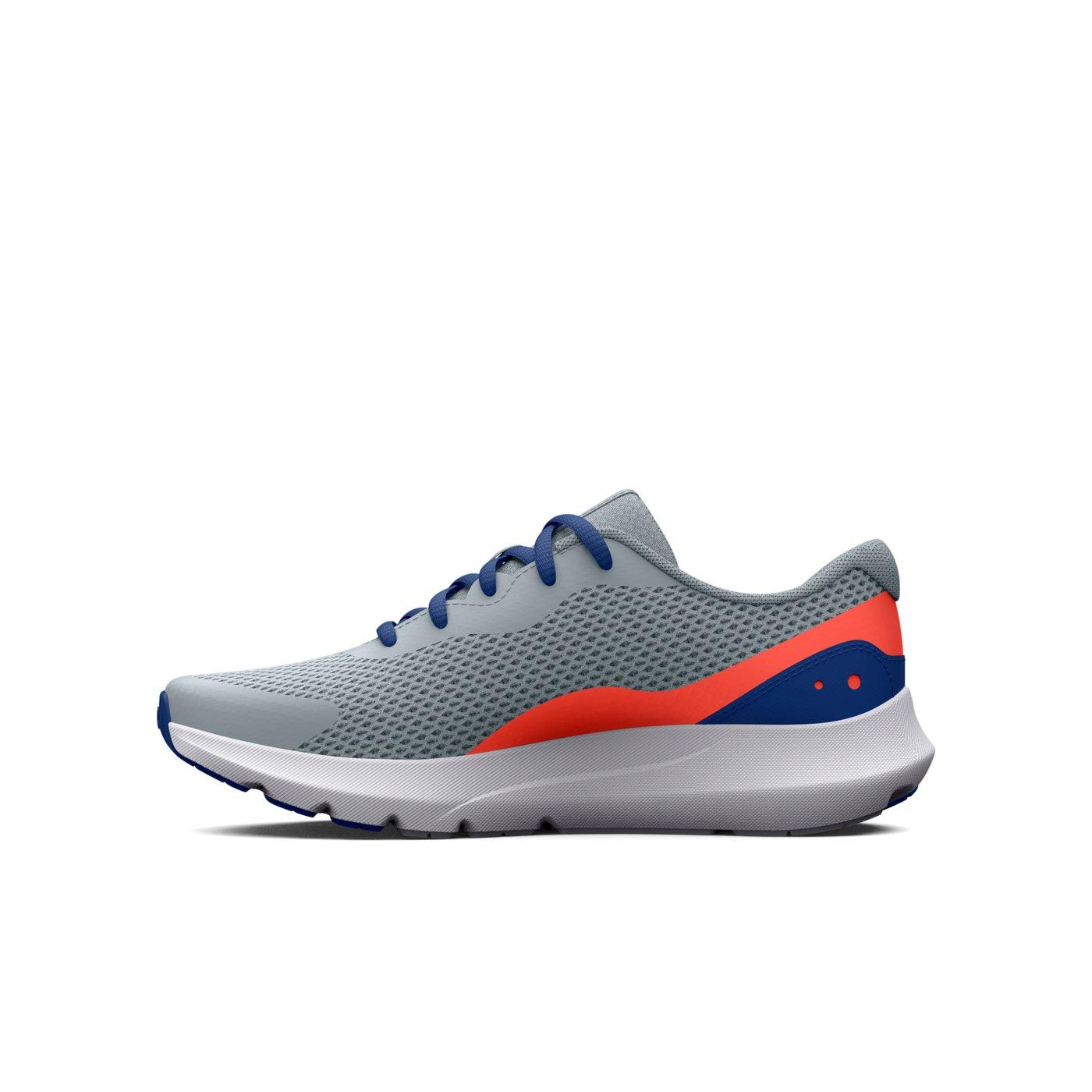 Under Armour Surge 3 "Harbor Blue/After Burn/Blue Mirage" Grade School Boys' Running Shoe - BLUE/BURN/BLUE Thumbnail View 2
