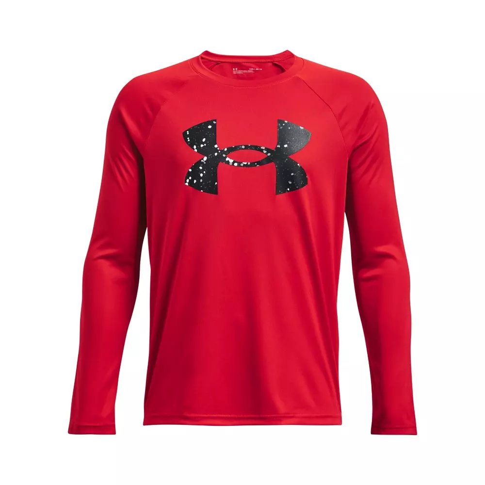 Under Armour Boys' Tech Logo Fill Long Sleeve Shirt - RED