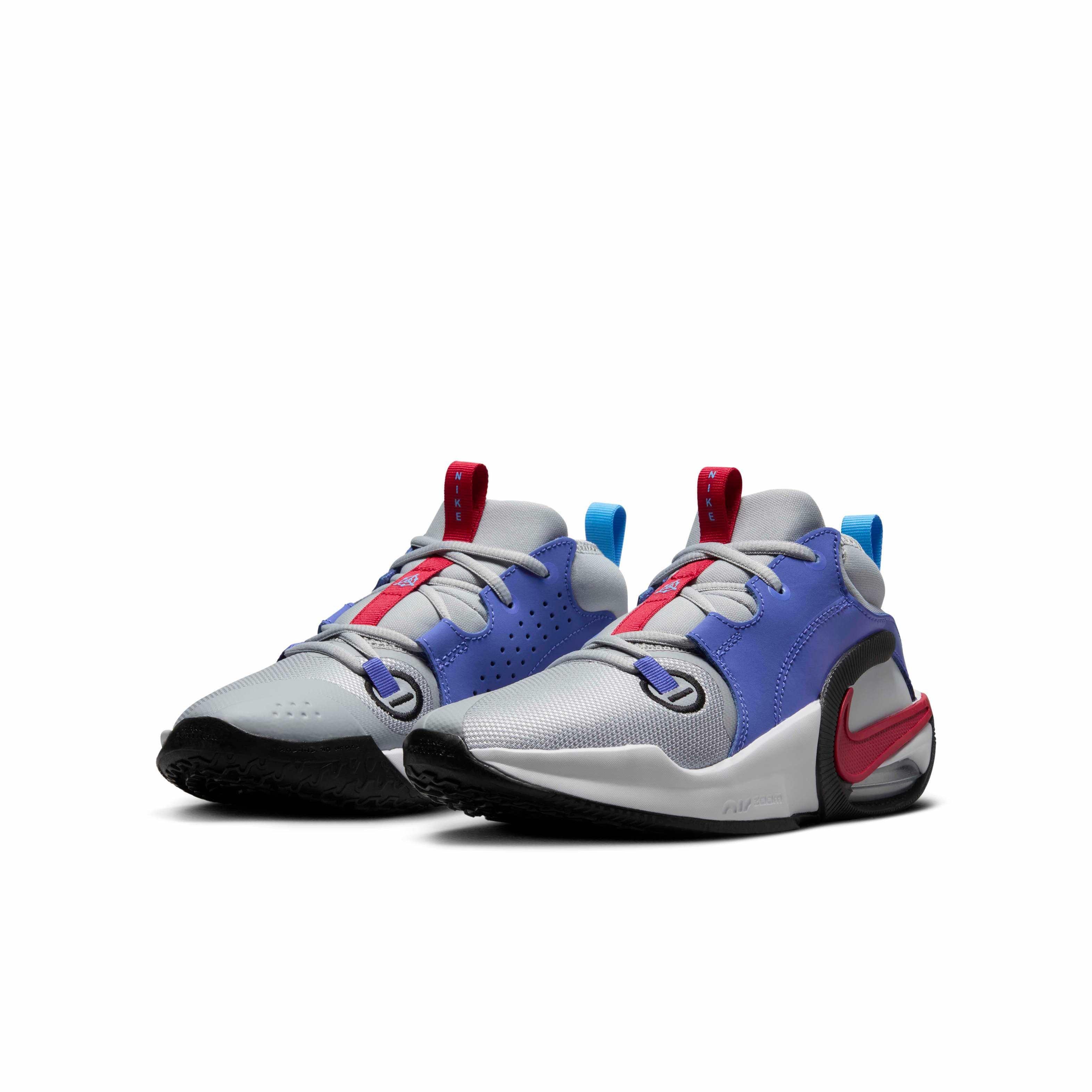 Nike Air Zoom Crossover 2 Grade School Boys' "Wolf Grey/Black/Blue/Gym Red" Basketball Shoe