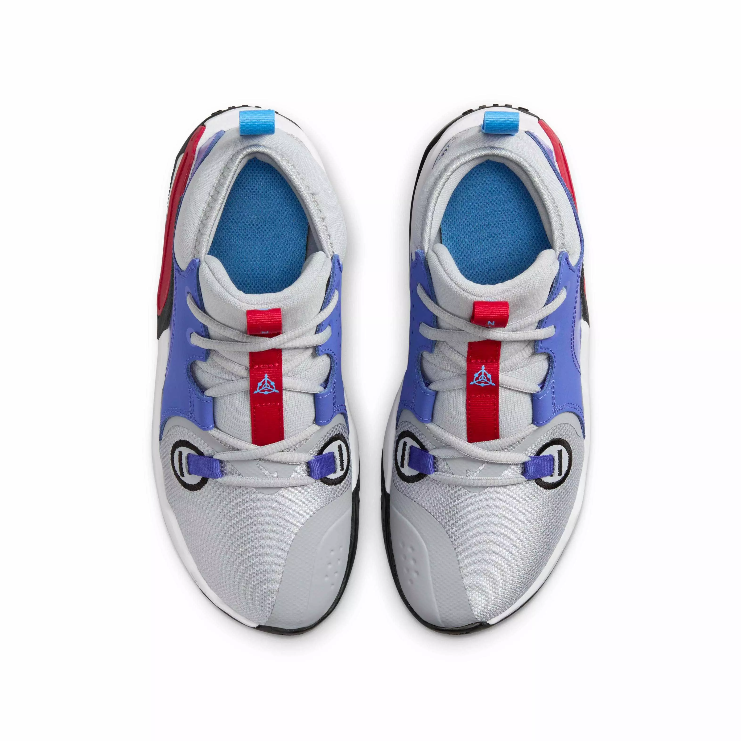 Nike Air Zoom Crossover 2 "Wolf Grey/Black/Blue/Gym Red" Grade School Boys' Basketball Shoe - GREY/BLACK/BLUE/RED