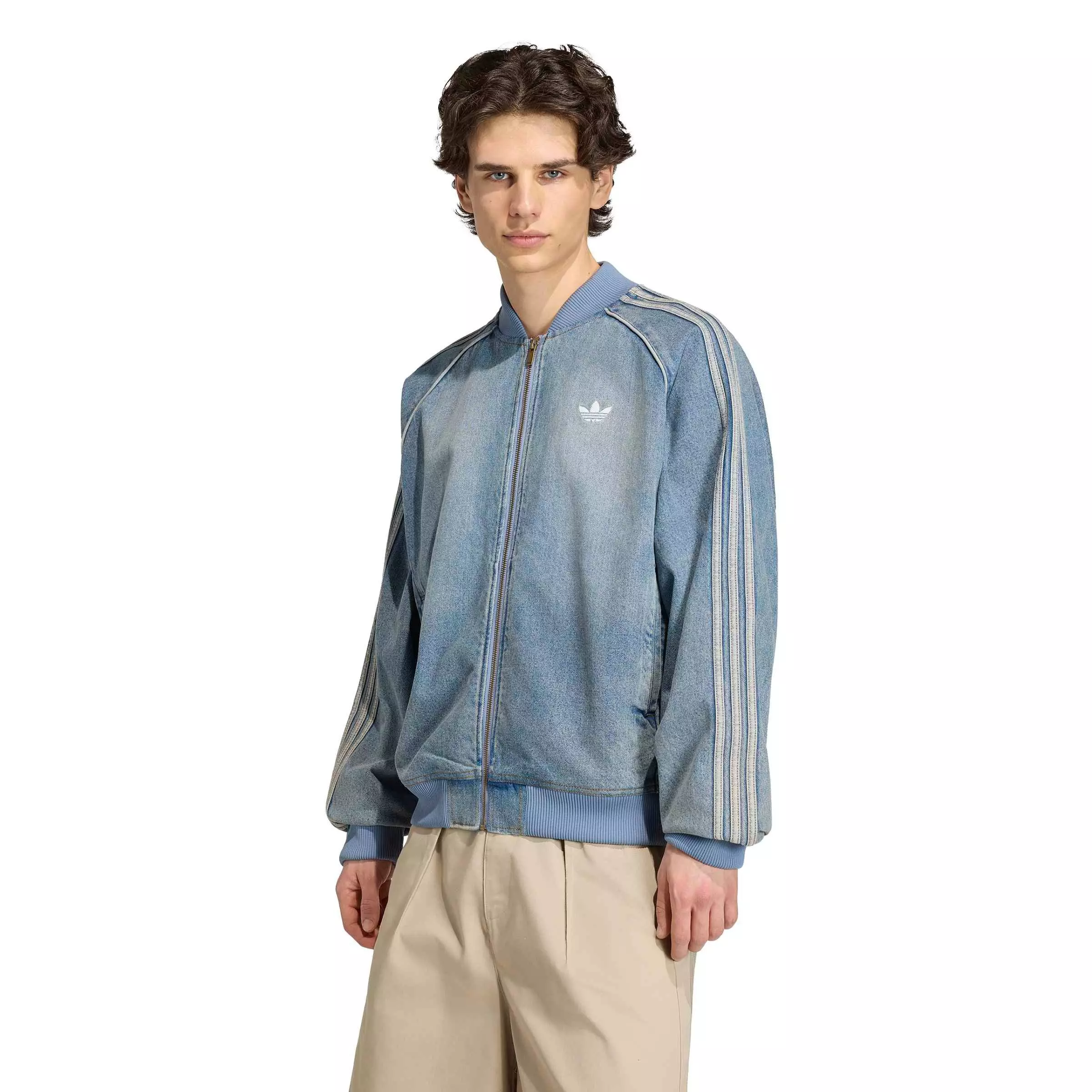 adidas Originals Men's Superstar Adicolor Denim Tracktop - Lt Blue - LT BLUE