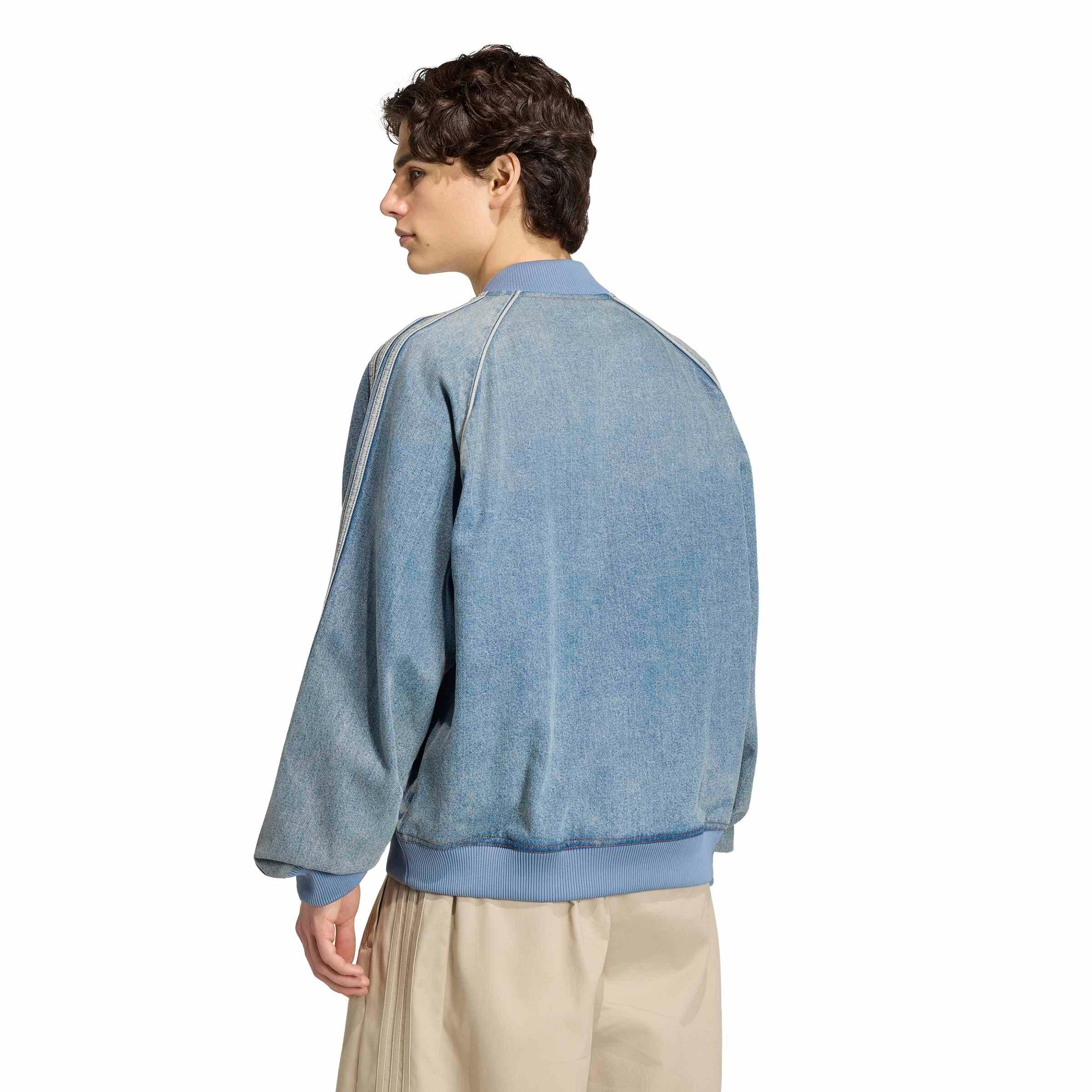 adidas Originals Men's Superstar Adicolor Denim Tracktop - Lt Blue - LT BLUE Thumbnail View 2