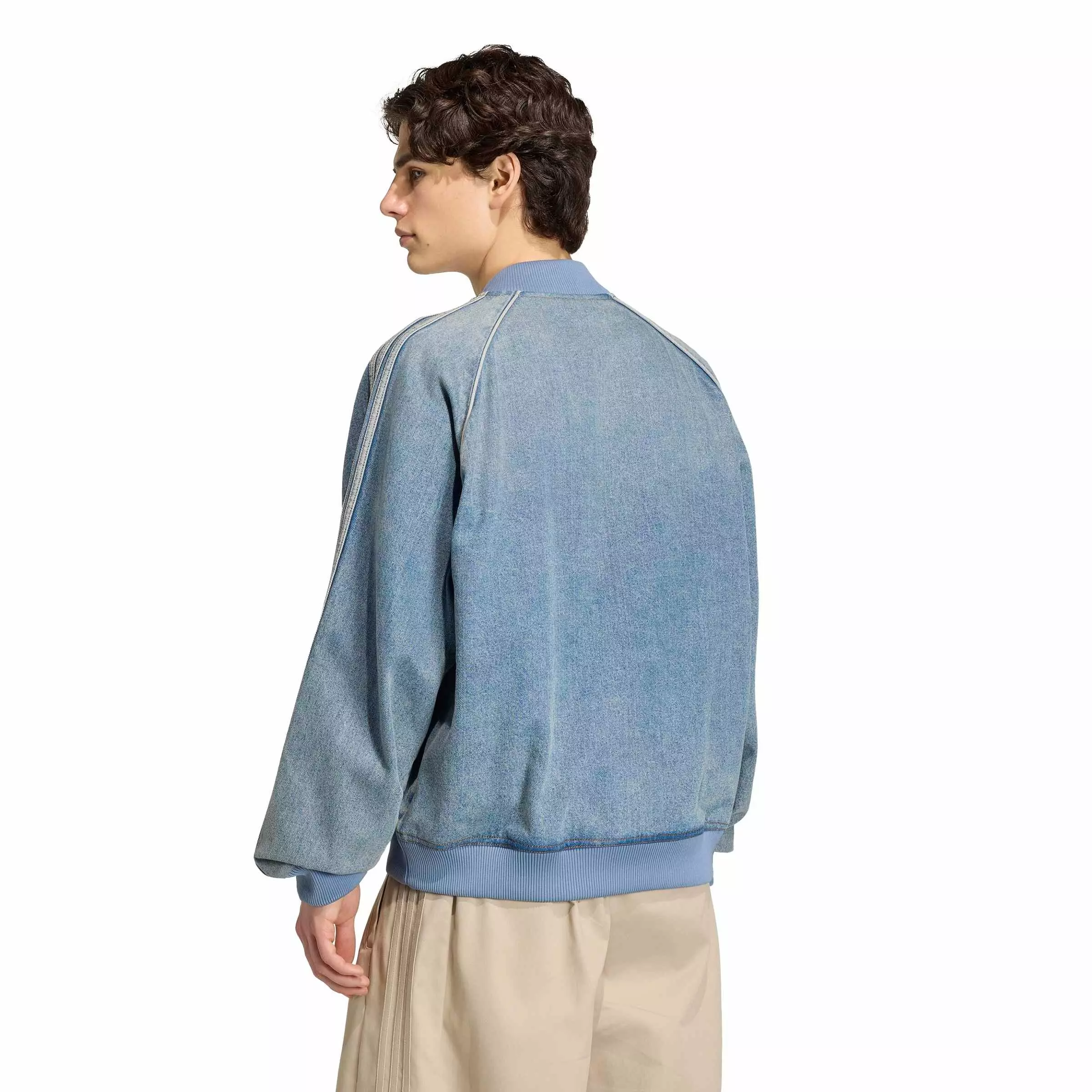 adidas Originals Men's Superstar Adicolor Denim Tracktop - Lt Blue - LT BLUE
