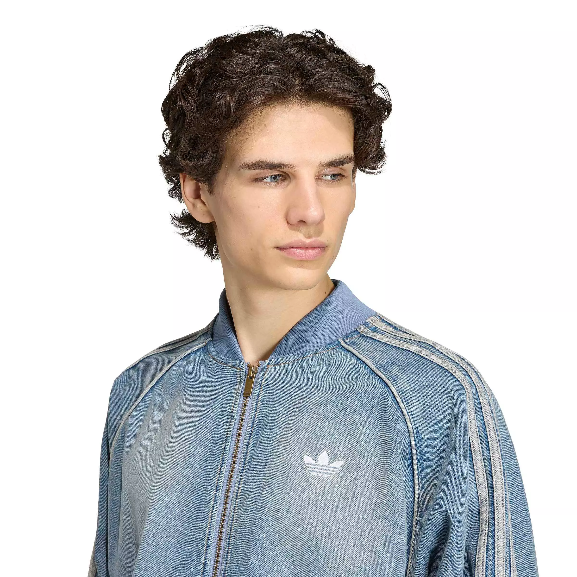 adidas Originals Men's Superstar Adicolor Denim Tracktop - Lt Blue - LT BLUE