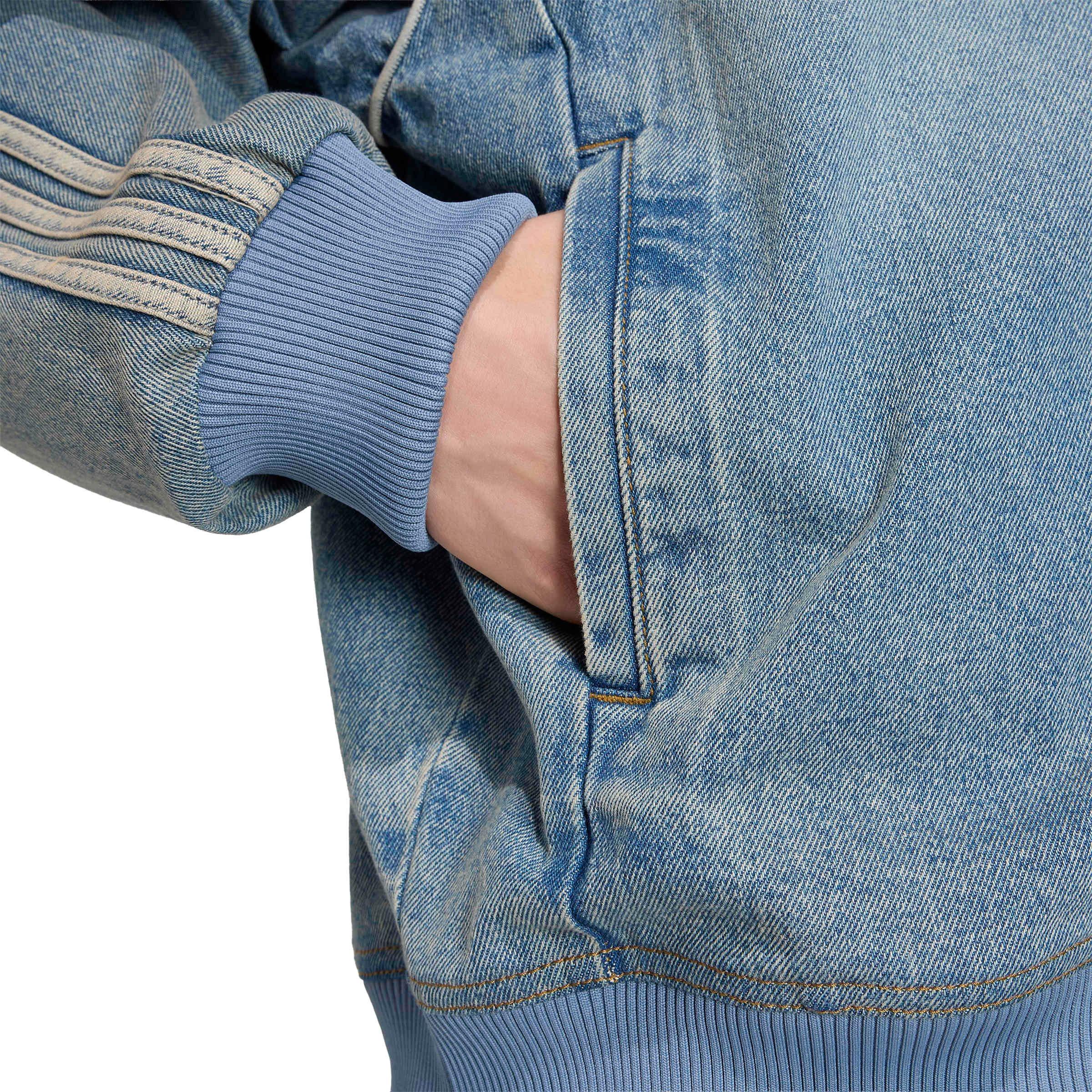 adidas Originals Men's Superstar Adicolor Denim Tracktop - Lt Blue - LT BLUE Thumbnail View 4