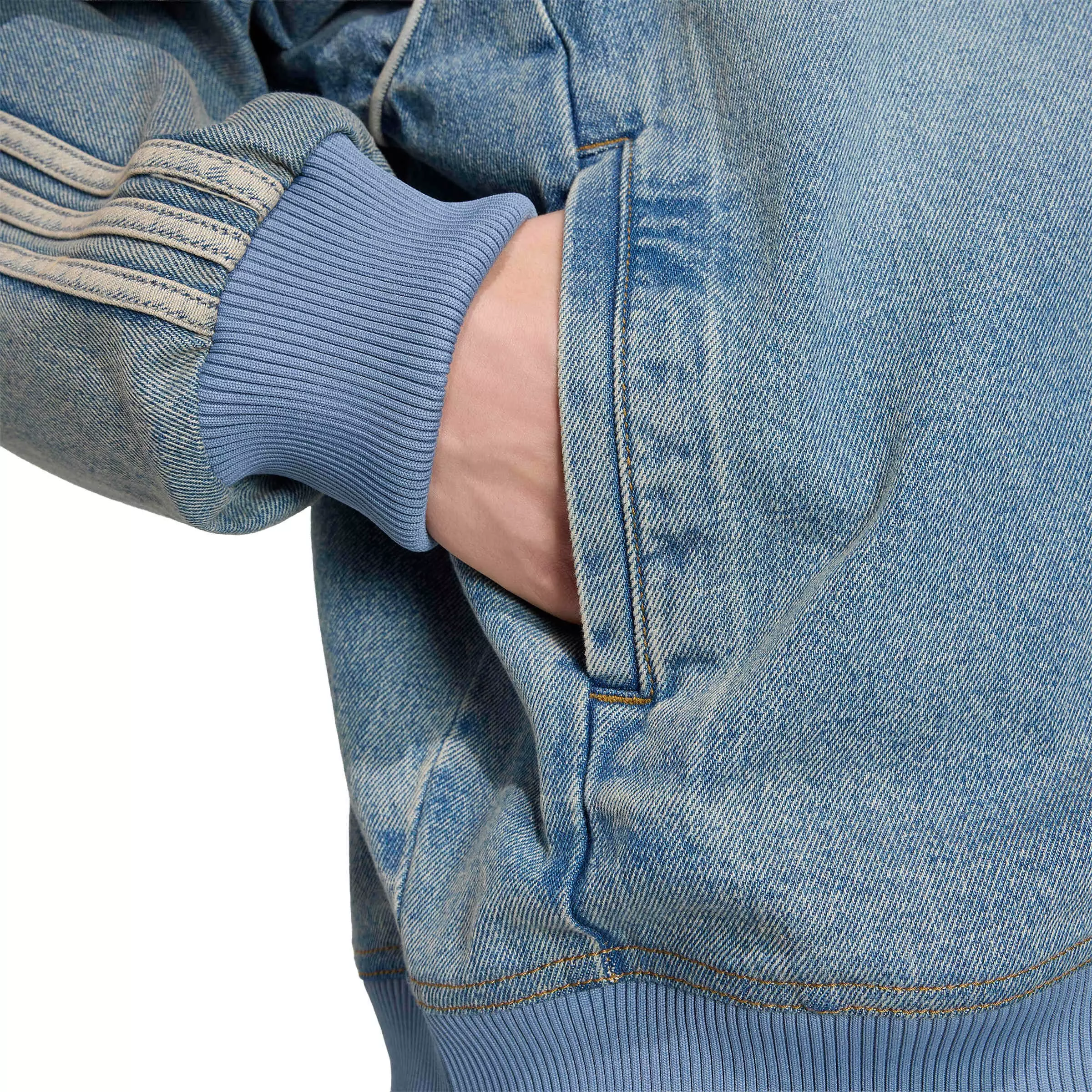 adidas Originals Men's Superstar Adicolor Denim Tracktop - Lt Blue - LT BLUE