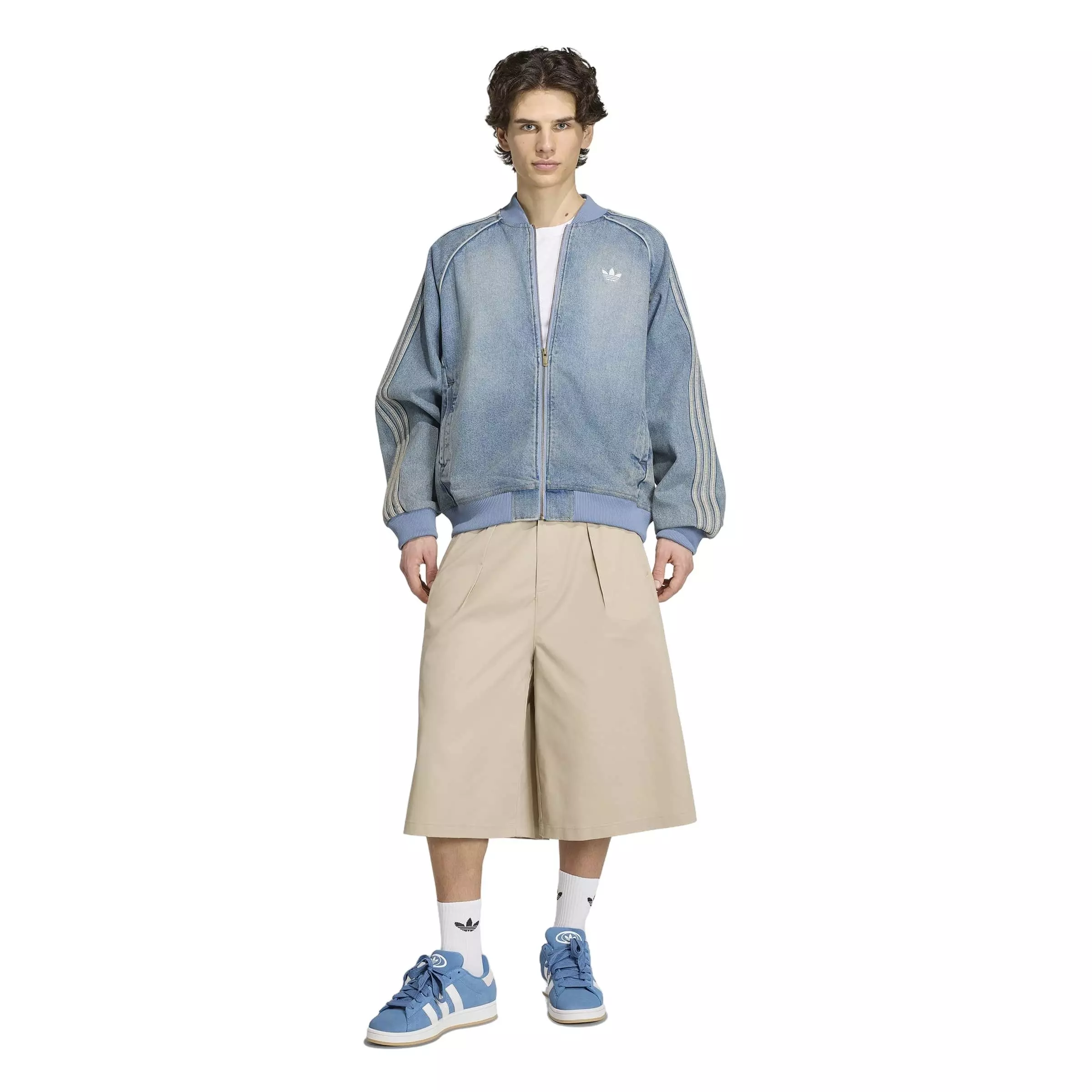 adidas Originals Men's Superstar Adicolor Denim Tracktop - Lt Blue - LT BLUE