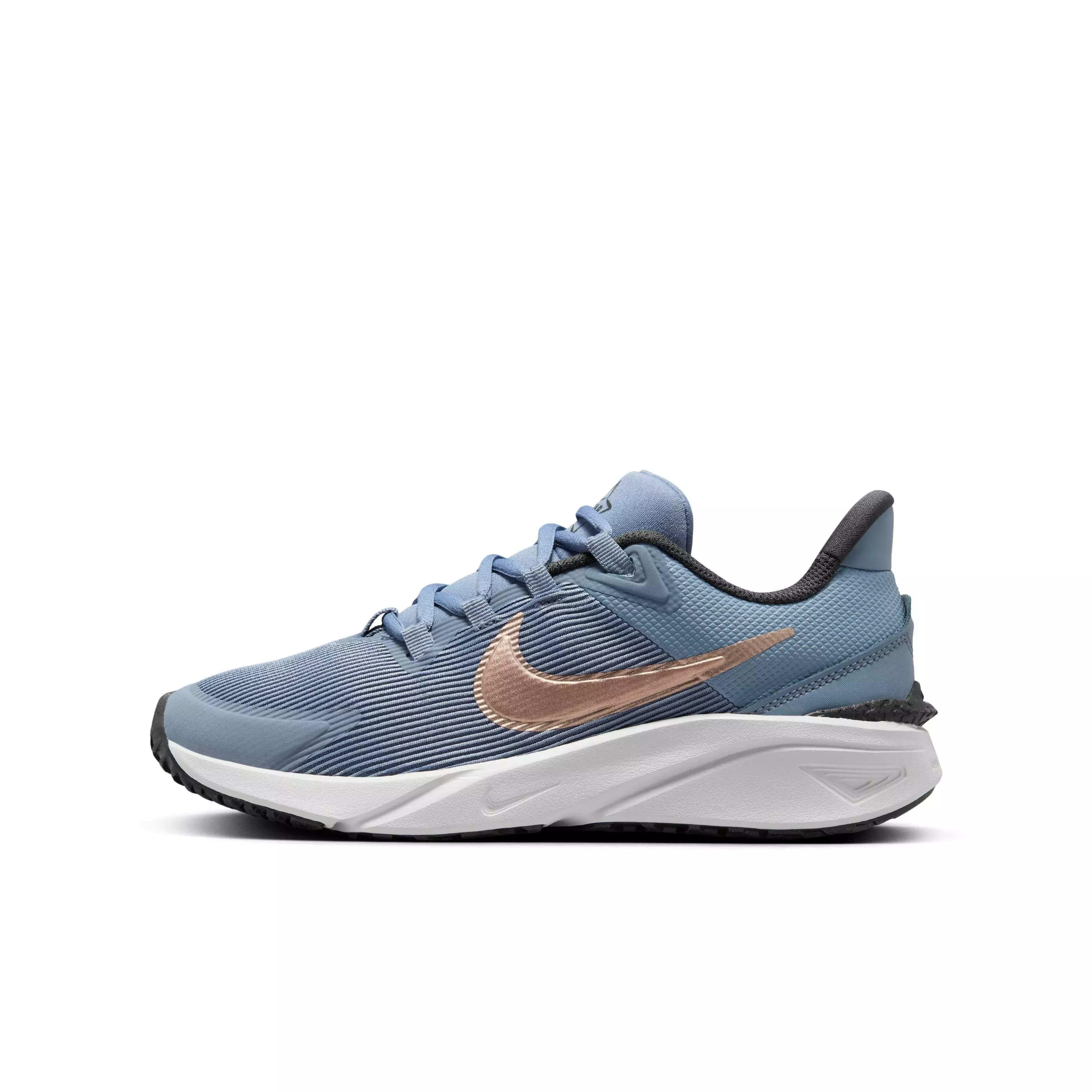 Nike Star Runner 4 "Ashen Slate/Armory Navy/Platinum/Metallic Red Bronze" Grade School Boys' Shoe - SLATE/NAVY/PLATINUM/BRONZE