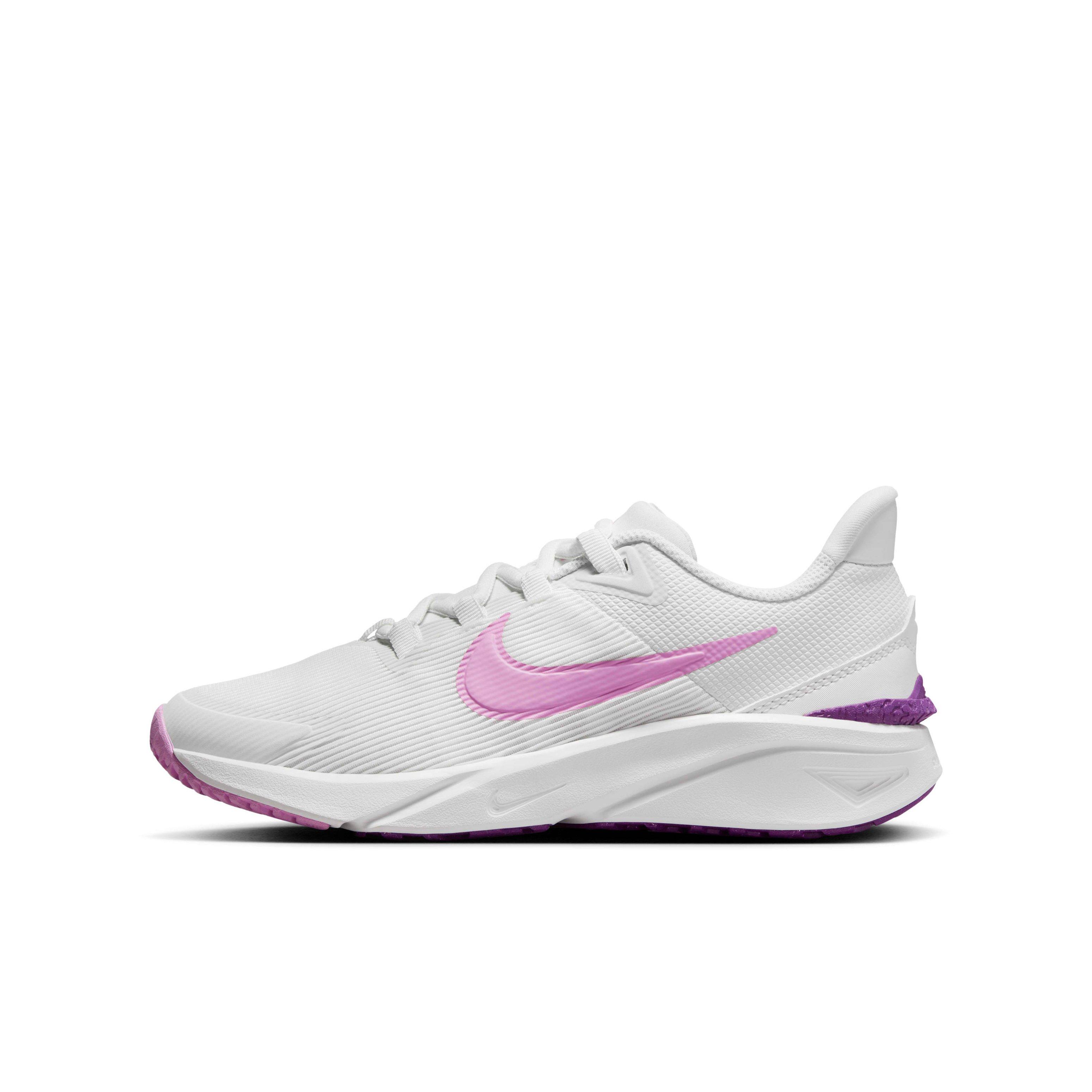 Nike Star Runner 4 "Summit White/Viotech/Summit White/Beyond Pink" Grade School Girls' Running Shoe - WHITE/VIOTECH/WHITE/PINK Thumbnail View 2