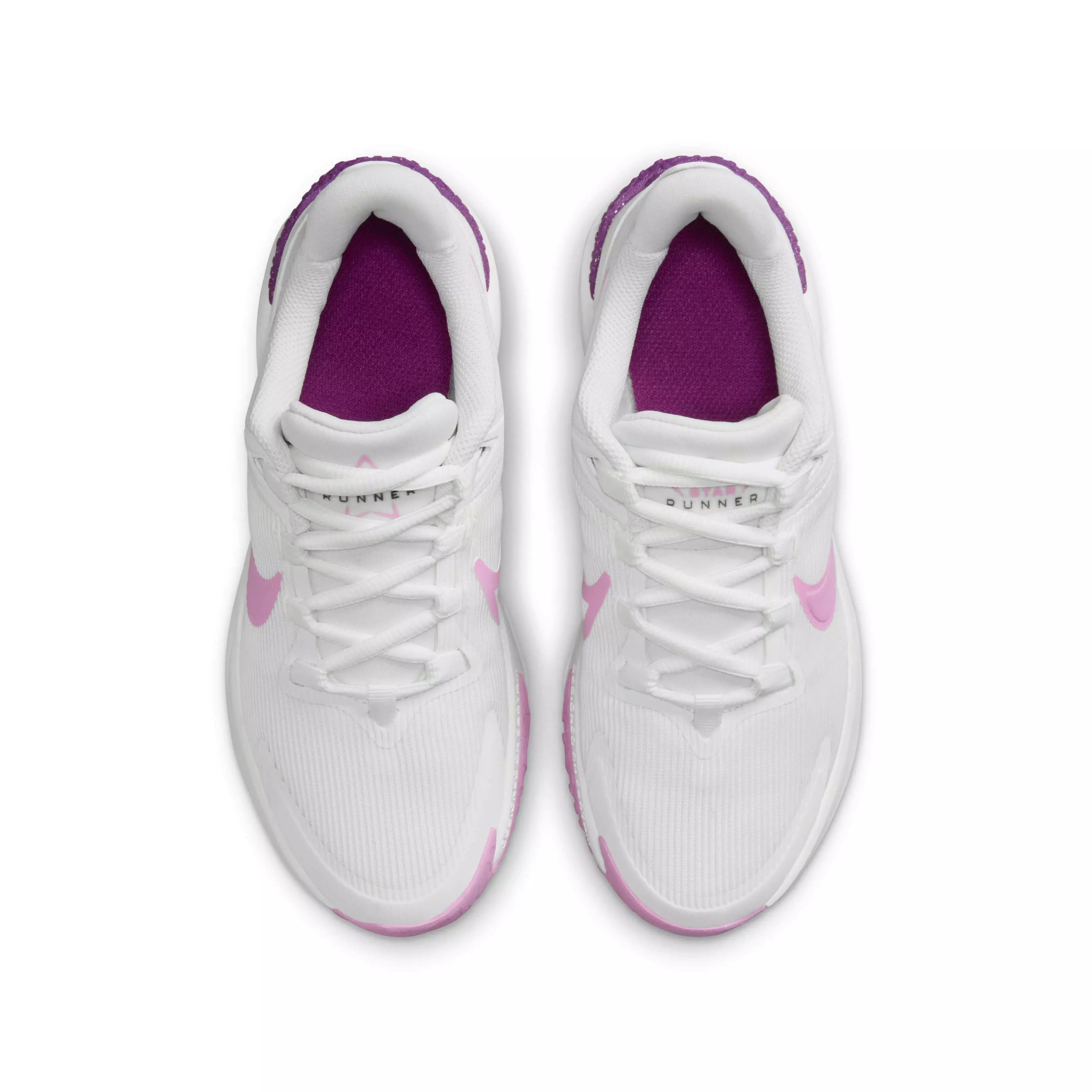 Nike Star Runner 4 "Summit White/Viotech/Summit White/Beyond Pink" Grade School Girls' Running Shoe - WHITE/VIOTECH/WHITE/PINK