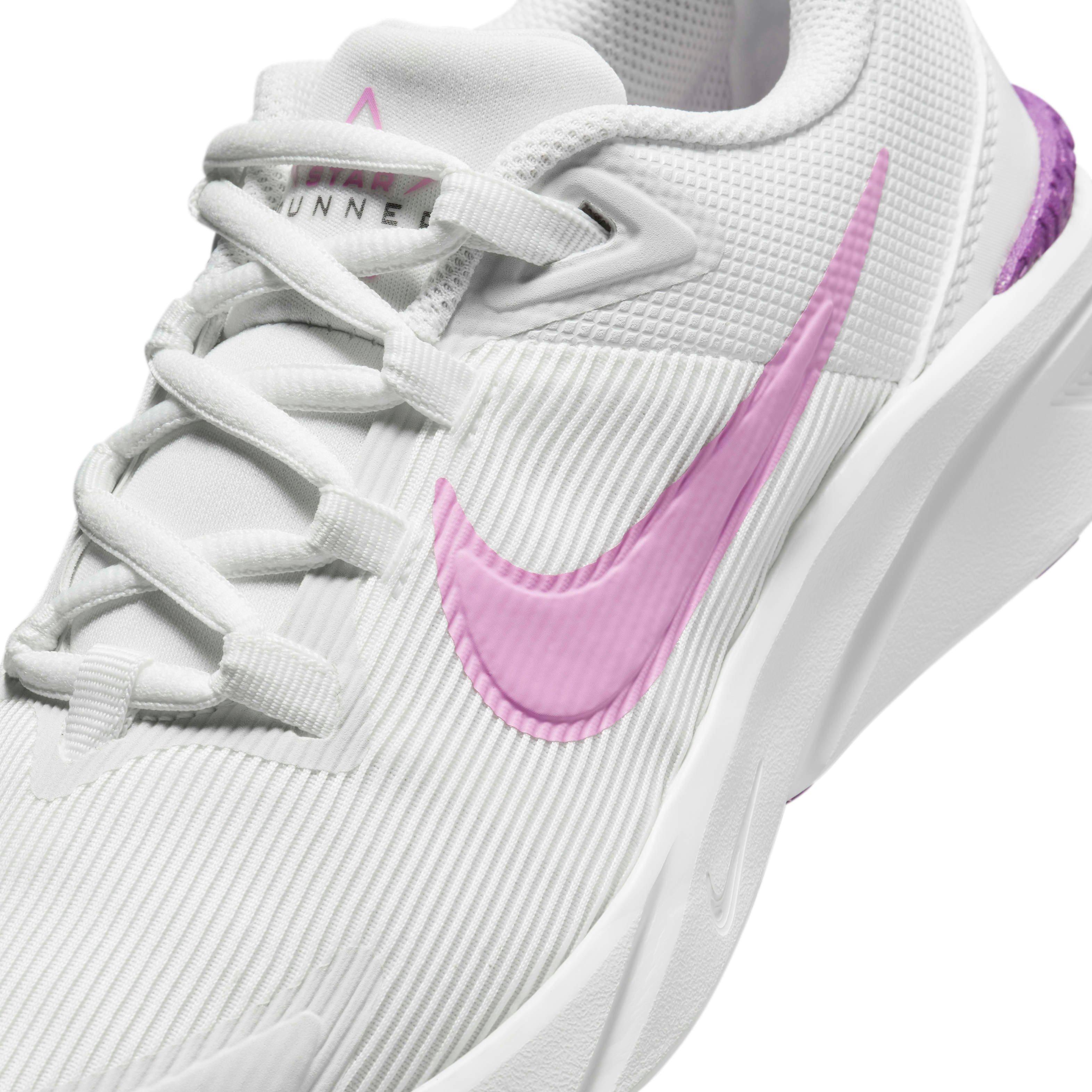 Nike Star Runner 4 "Summit White/Viotech/Summit White/Beyond Pink" Grade School Girls' Running Shoe - WHITE/VIOTECH/WHITE/PINK Thumbnail View 7