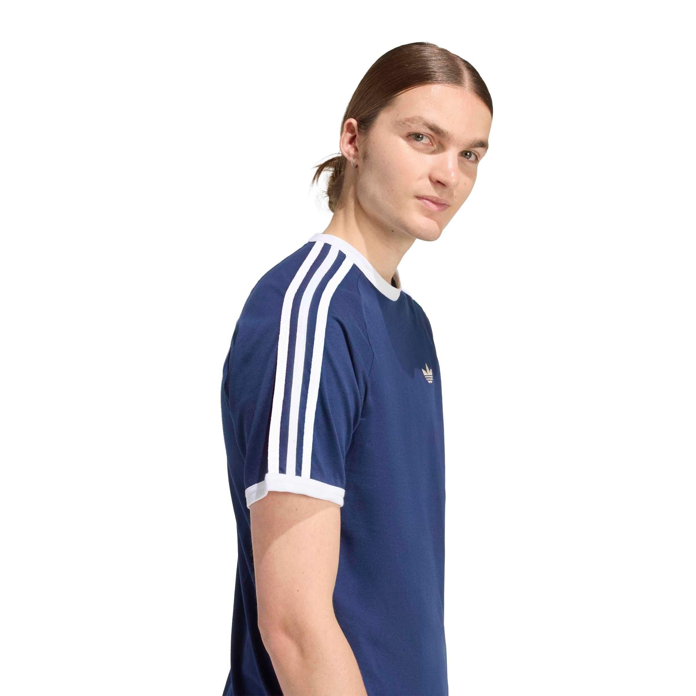 adidas Originals Men's 3-Stripes T-Shirt - Blue - BLUE Thumbnail View 4