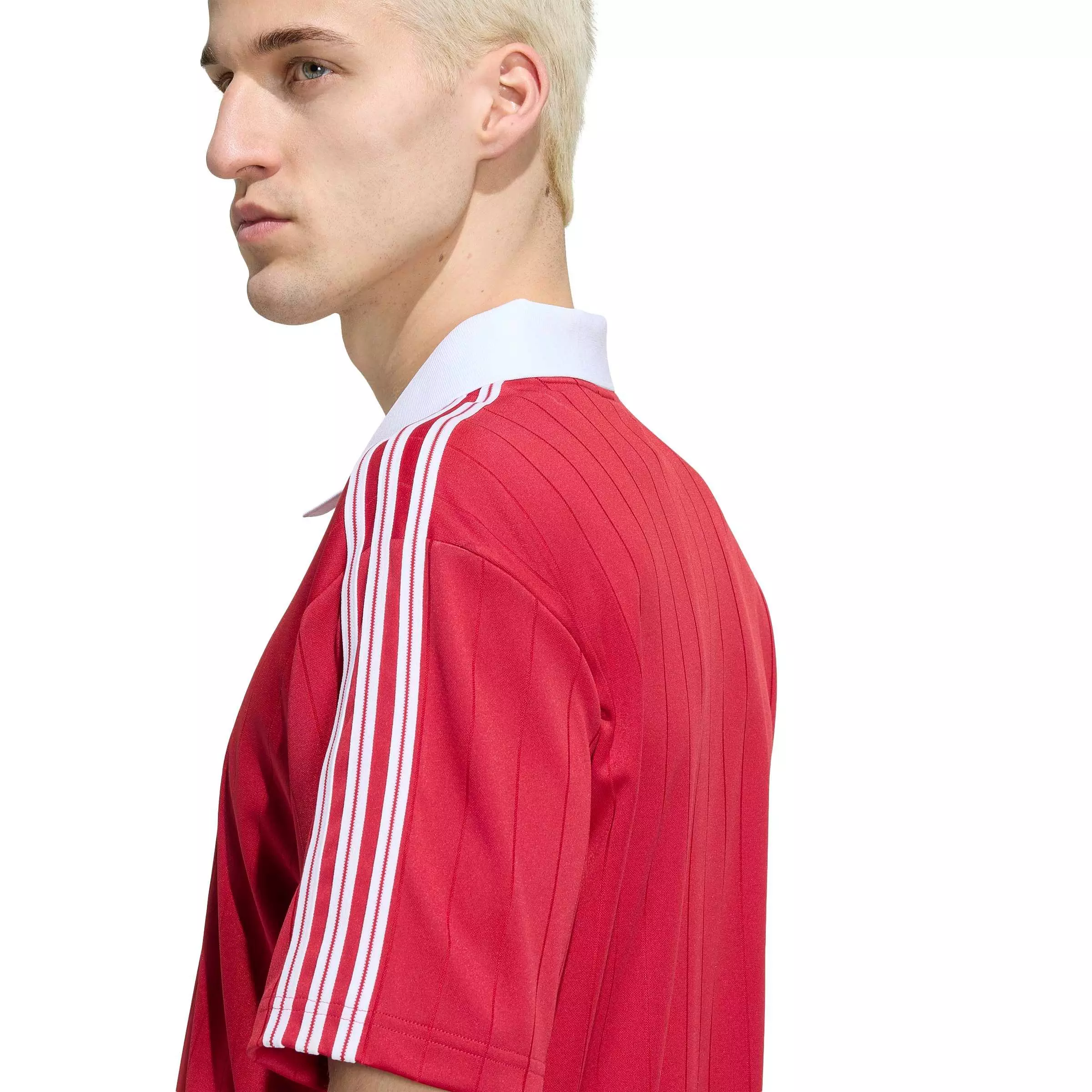adidas Originals Men's Pinstripe Drop Needle Jersey - Red - RED