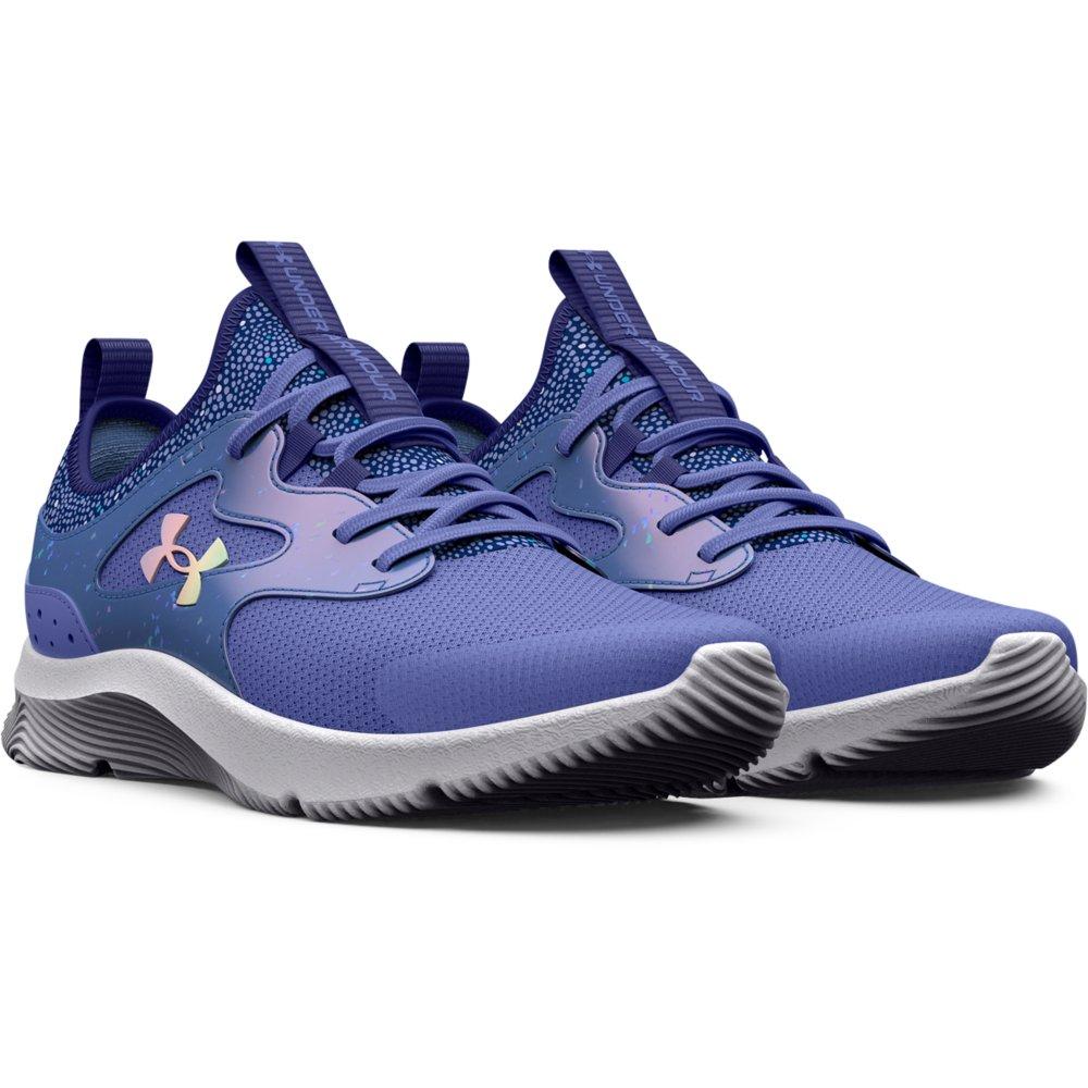 Under Armour Infinity 2.0 AL Printed "Baja Blue/Iridescent" Preschool Girls' Running Shoe - BLUE/IRIDESCENT Thumbnail View 5