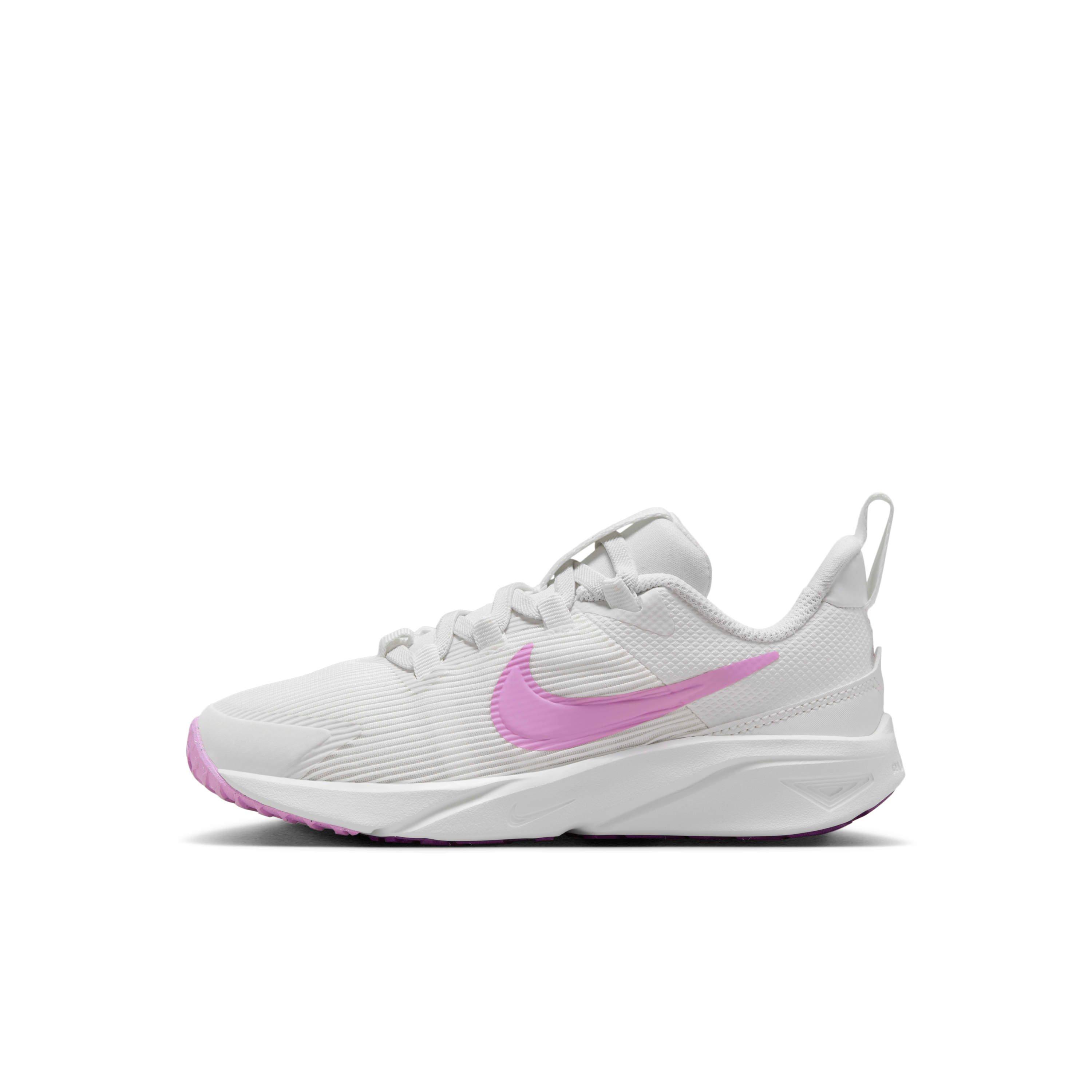 Nike Star Runner 4 "Summit White/Viotech/Summit White/Beyond Pink" Preschool Girls' Running Shoe - WHITE/VIOTECH/WHITE/PINK Thumbnail View 2