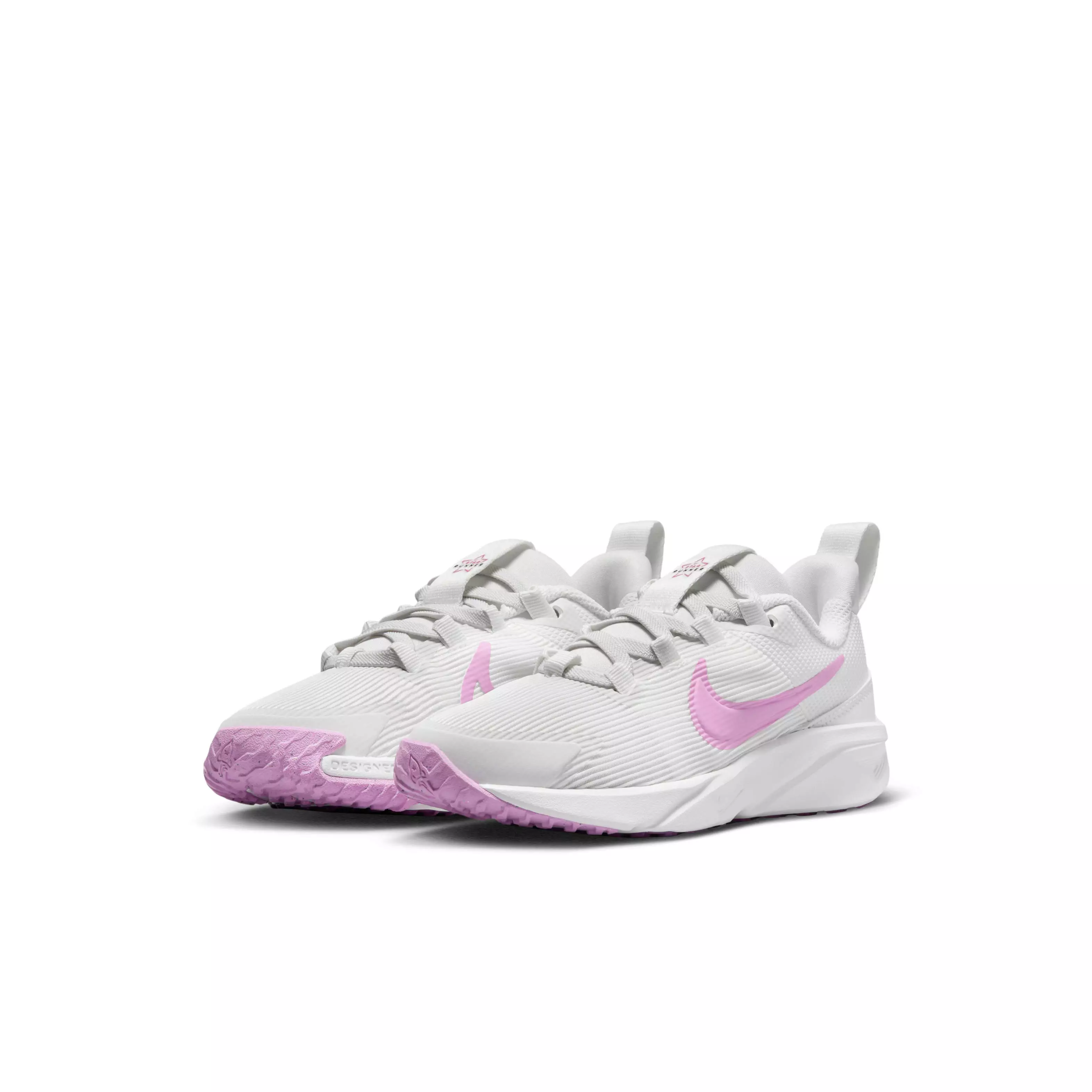 Nike Star Runner 4 "Summit White/Viotech/Summit White/Beyond Pink" Preschool Girls' Running Shoe - WHITE/VIOTECH/WHITE/PINK
