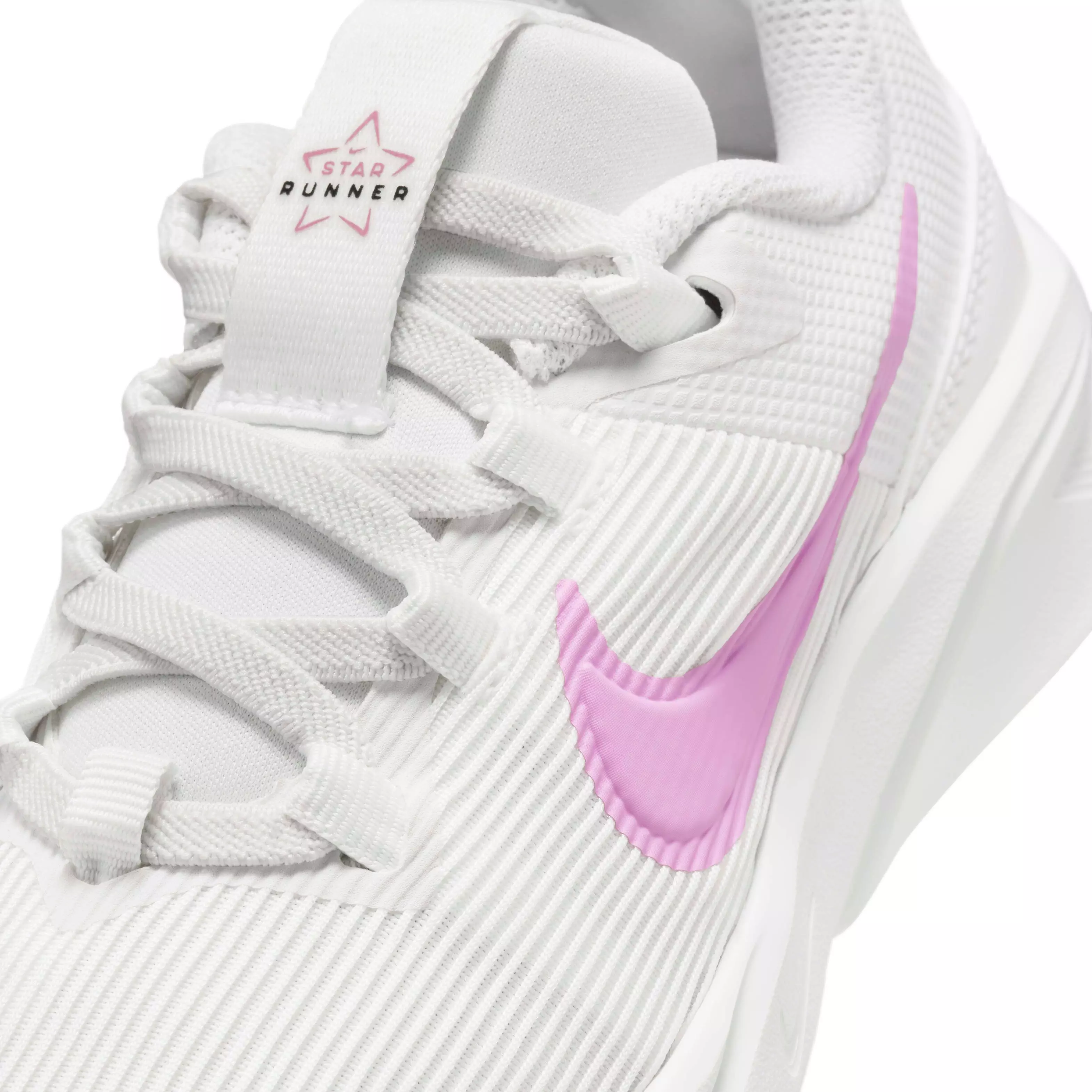 Nike Star Runner 4 "Summit White/Viotech/Summit White/Beyond Pink" Preschool Girls' Running Shoe - WHITE/VIOTECH/WHITE/PINK