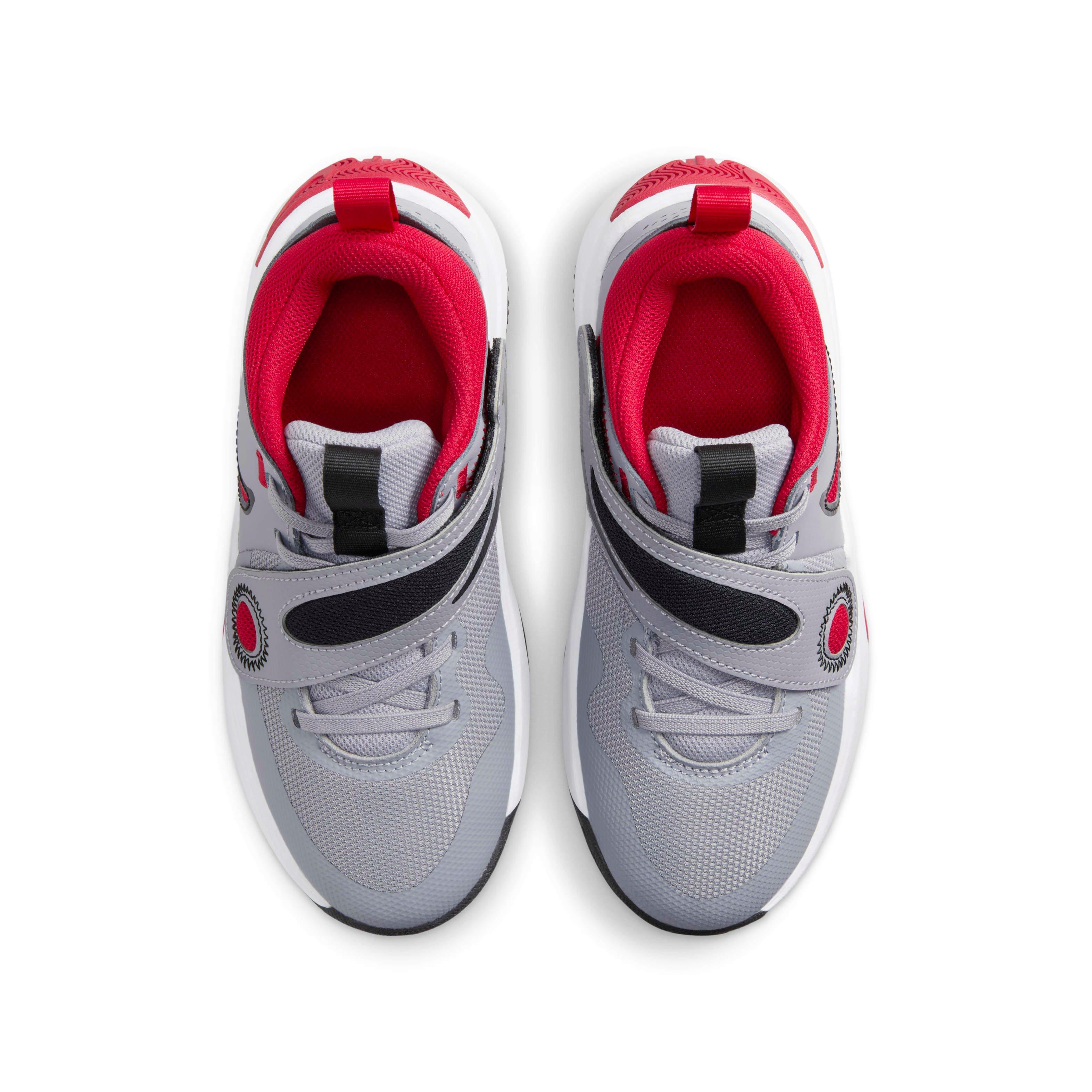 Nike Team Hustle D 11 Grade School Boys' "Cement Grey/Black/White/Gym Red" Basketball Shoe