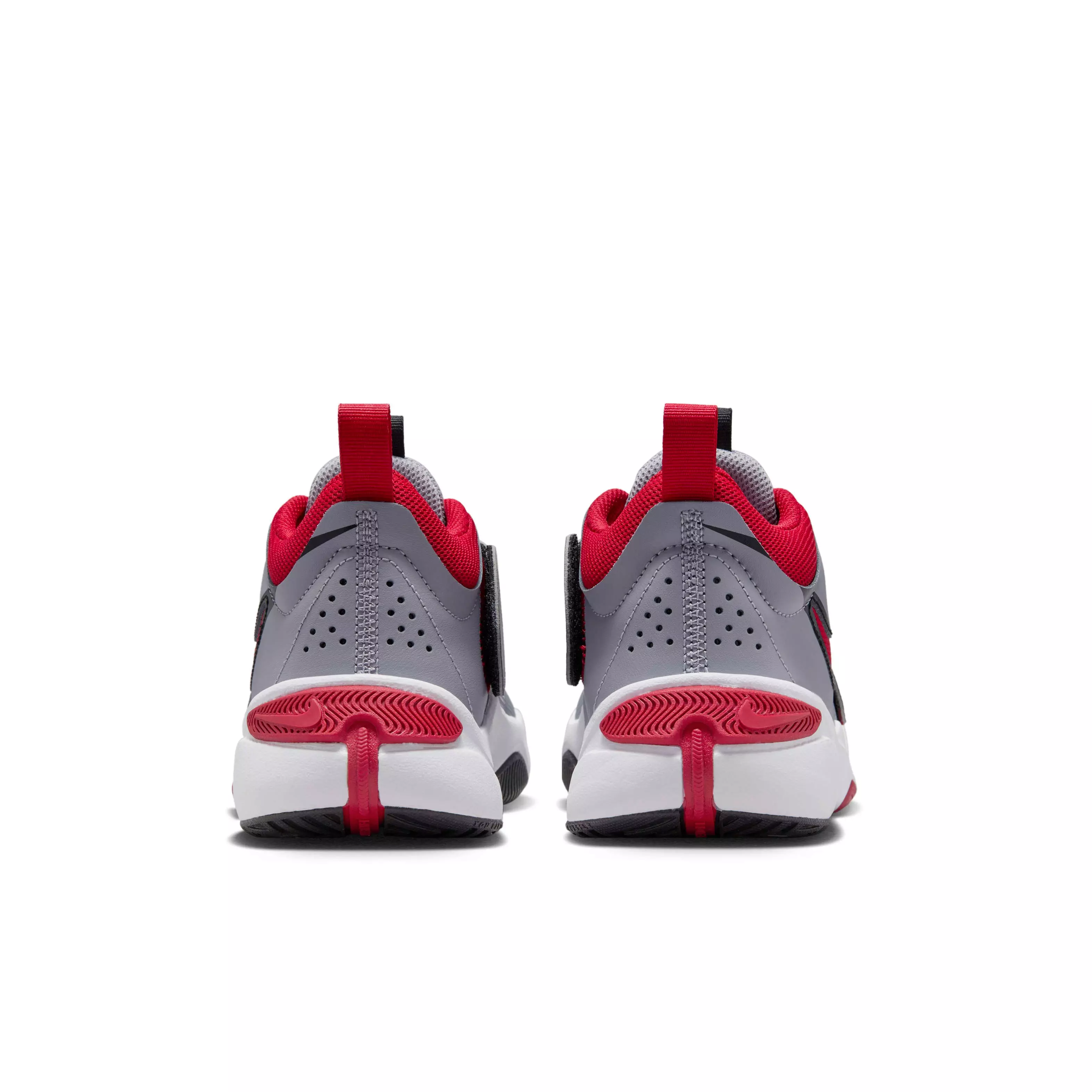 Nike Team Hustle D 11 "Cement Grey/Black/White/Gym Red" Grade School Boys' Basketball Shoe - GREY/BLACK/WHITE/RED